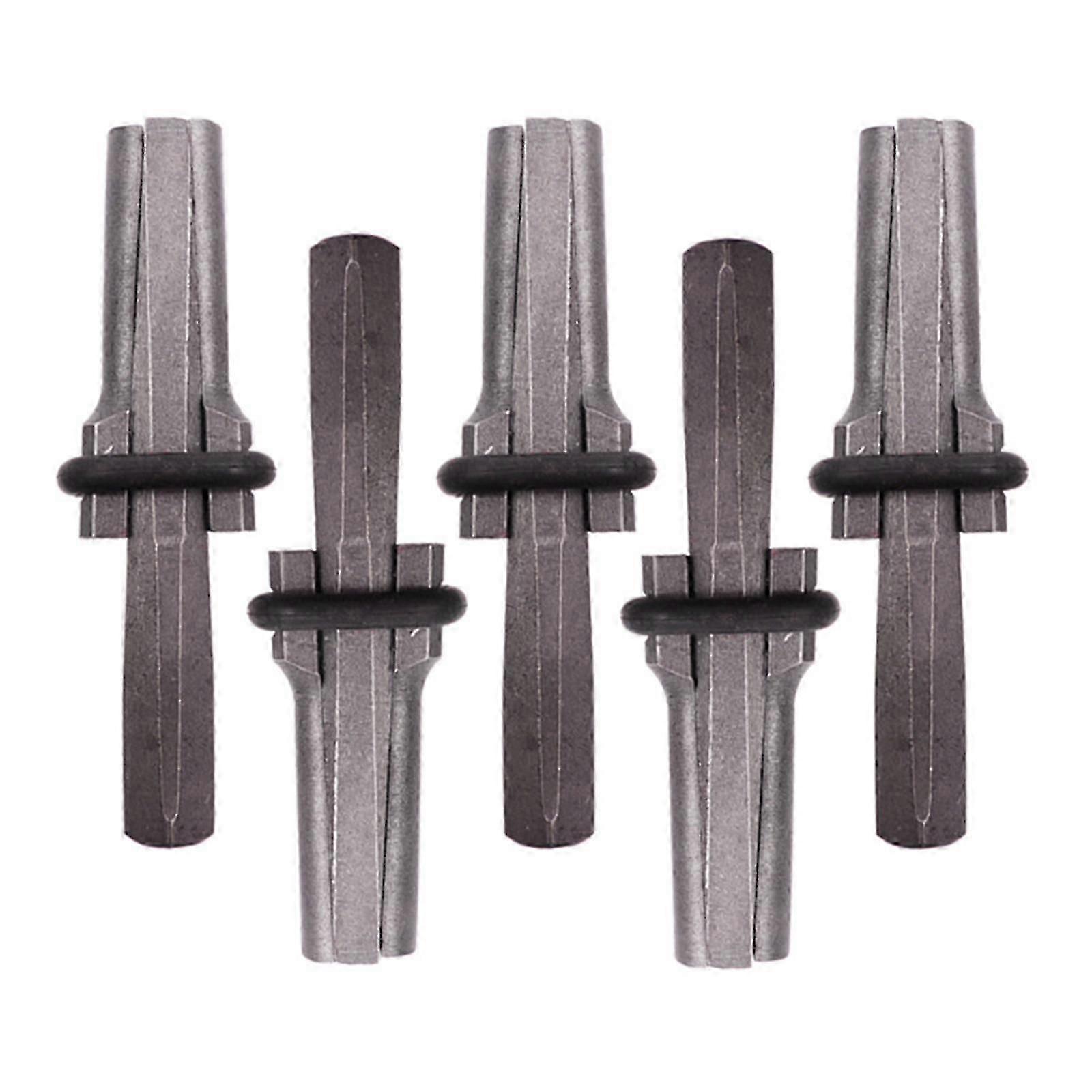 5-Piece Stone Splitting Tool Kit with Metal Plug Wedges for Concrete and Rock Work