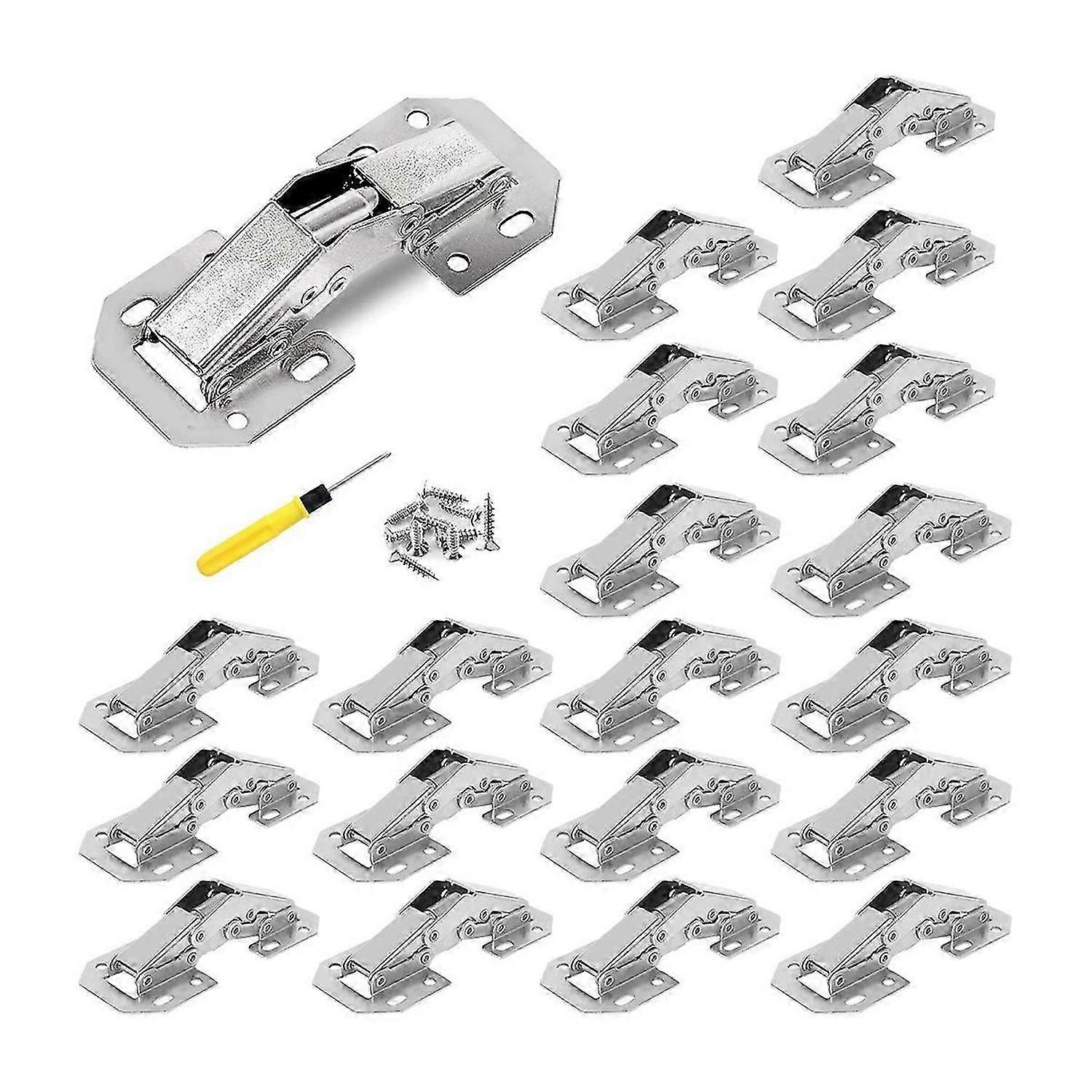 20 Pack 4Inch Hidden Kitchen Cabinet Hinges,Concealed Cabinet Hinges