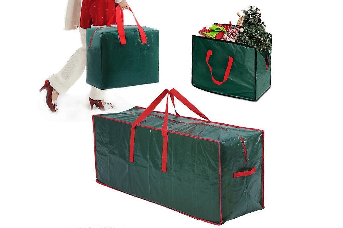 3Pcs Large Christmas Tree Storage Bags Waterproof with Handles and Zipper-Green