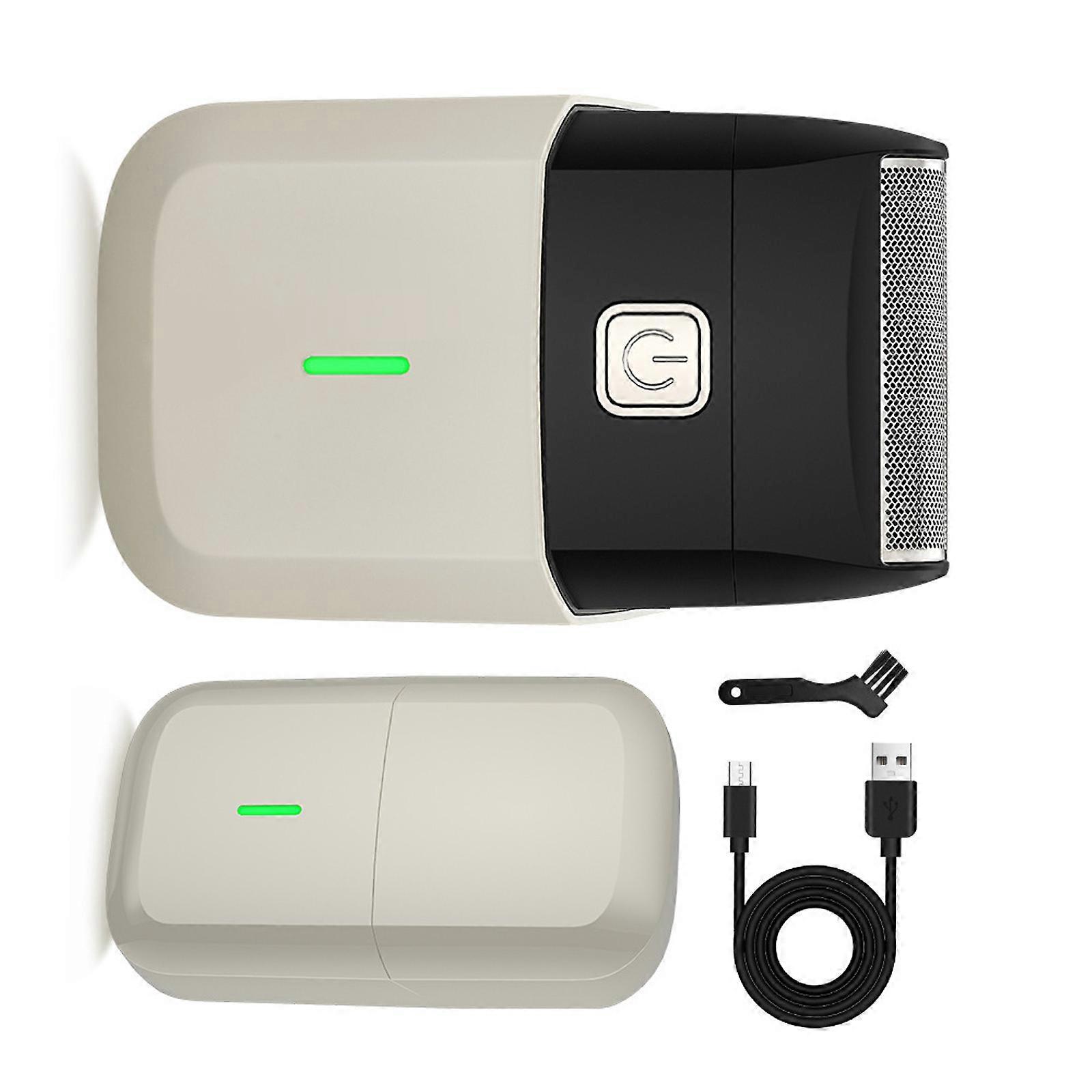 Single Blade Shaving System Rechargeable Beard Shaver  USB Power  Efficient Shaving Tool  For Modern Men  White