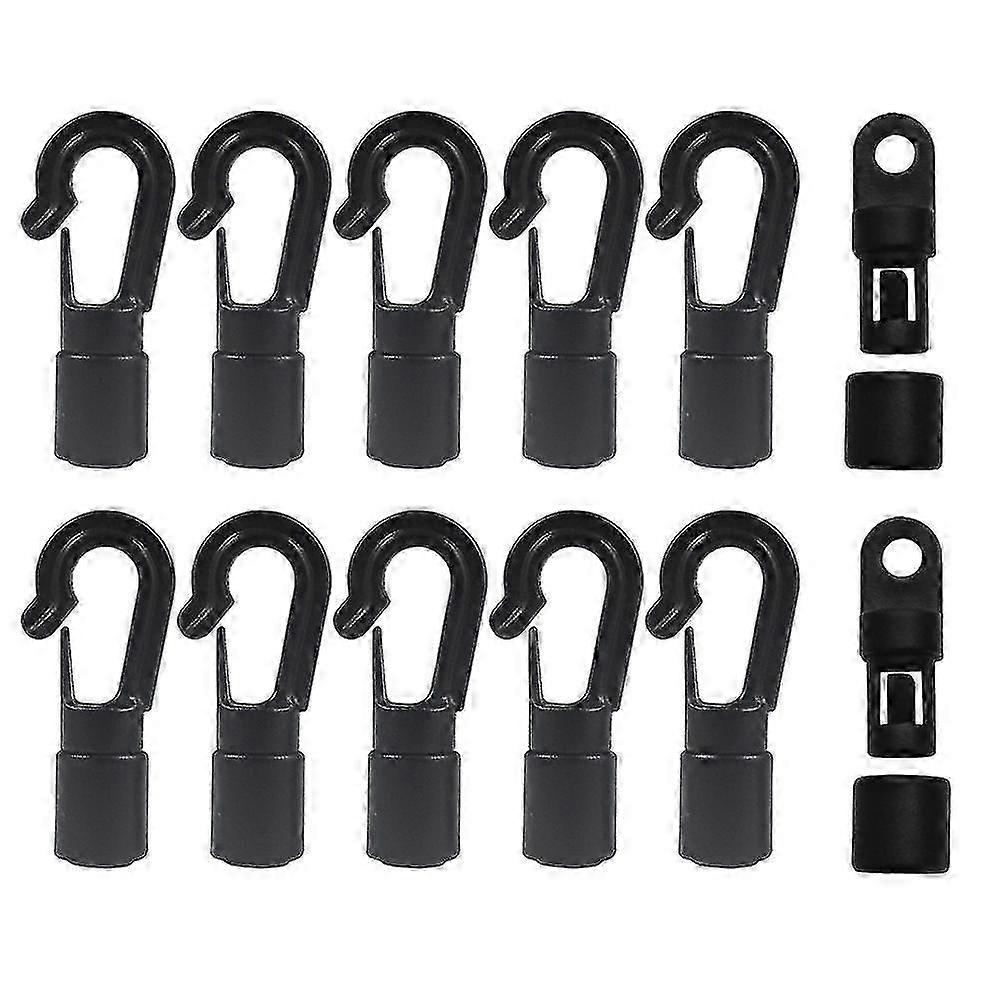 12pcs Bungee Cord End Hooks Elastic Cord Terminal Ends For Kayaks Boat Elastic Cord Rope (10pcs Type A Hooks And 2pcs Type B Hooks) 2025