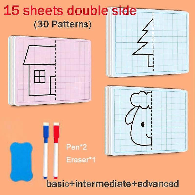 30-Side Symmetrical Drawing Toy for Kids for Fine Motor Skills and Training in 4-Color Brush Control