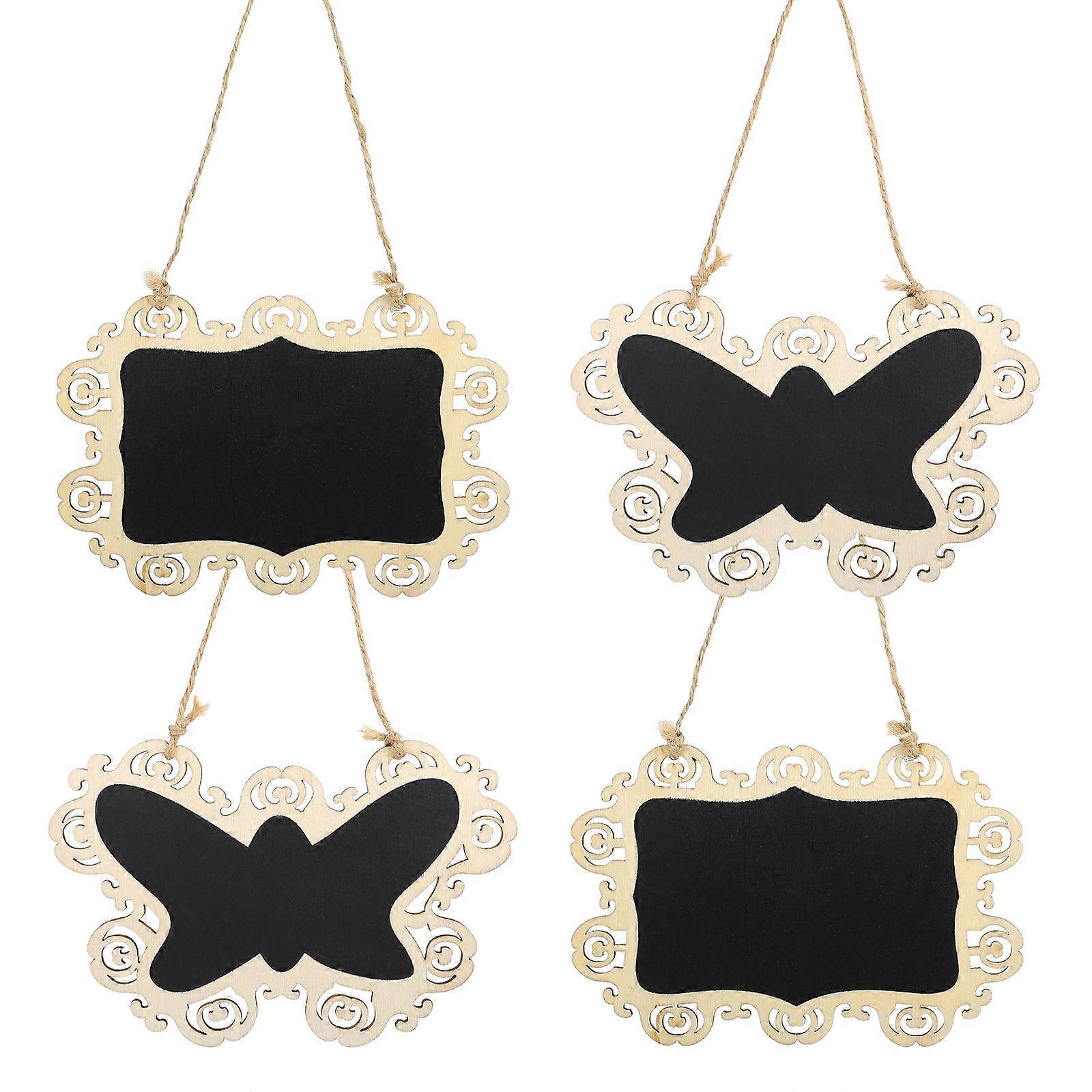 Erasable Hanging Blackboard Wooden Message Board for Home Use 4Pcs