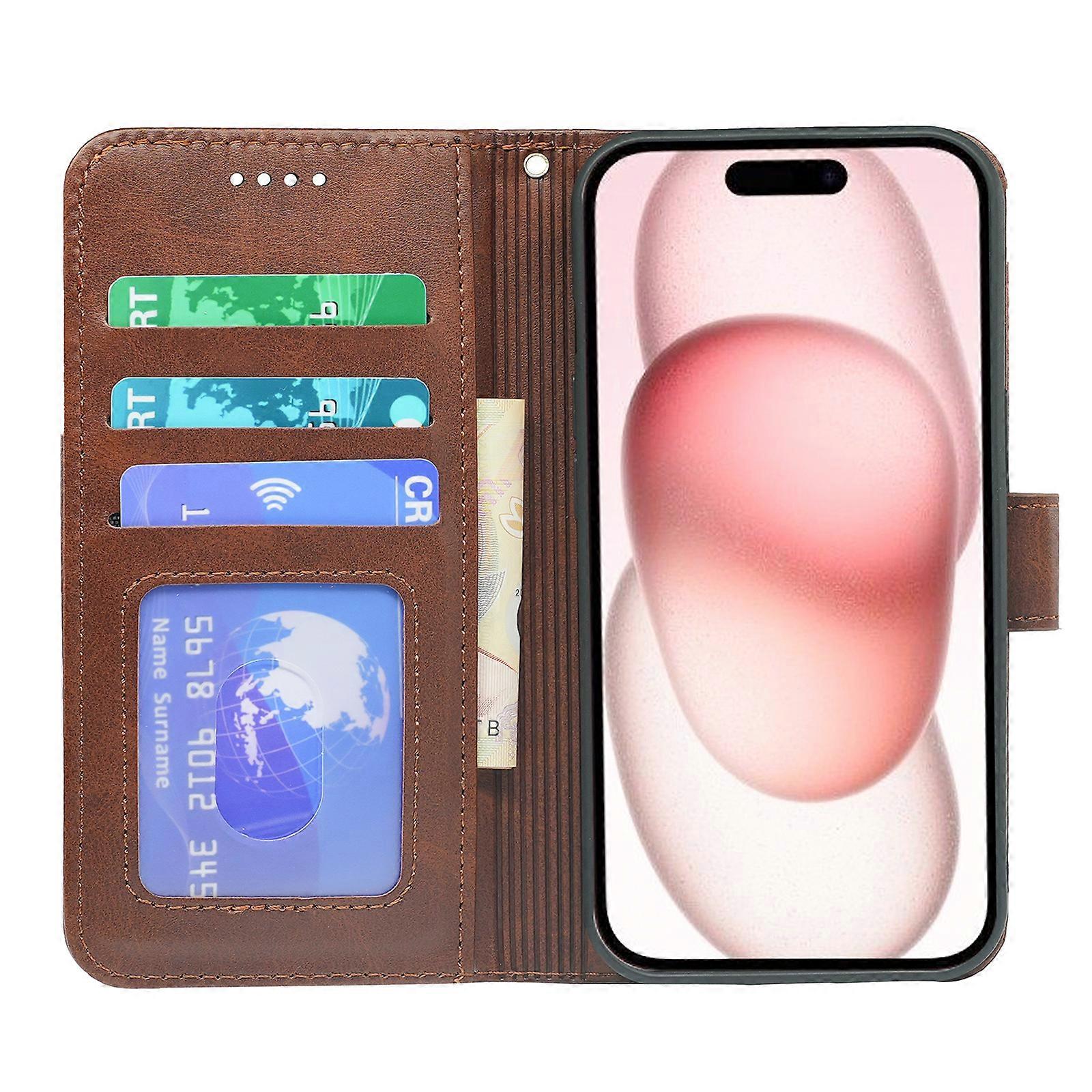 Suitable for Apple iPhone 16 flip wallet mobile phone case SE4 calfskin photo frame 15 bracket 11 mobile phone leather case