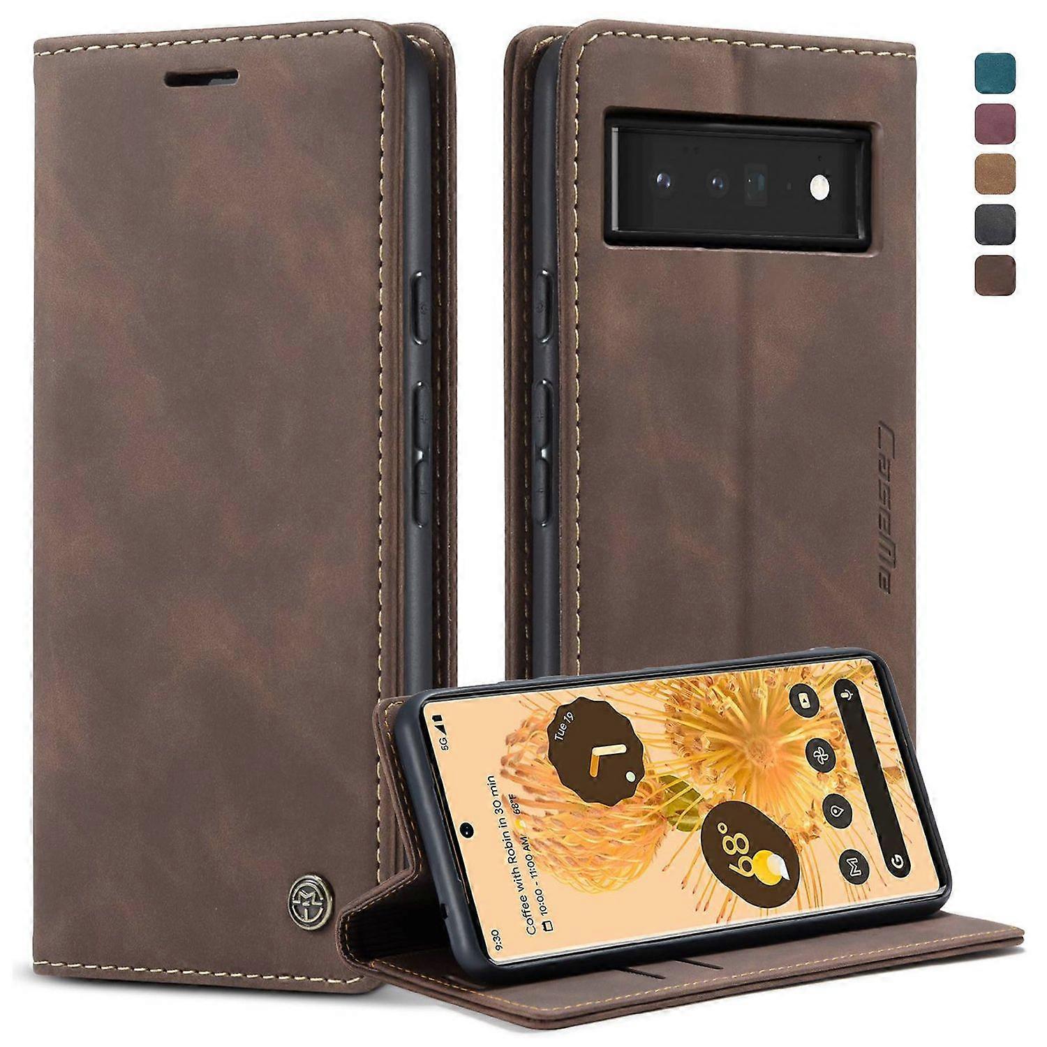 CASEME 013 Series Compatible for Google Pixel 6 Pro Mobile Phone Case Wallet Anti-Drop Magnetic Auto