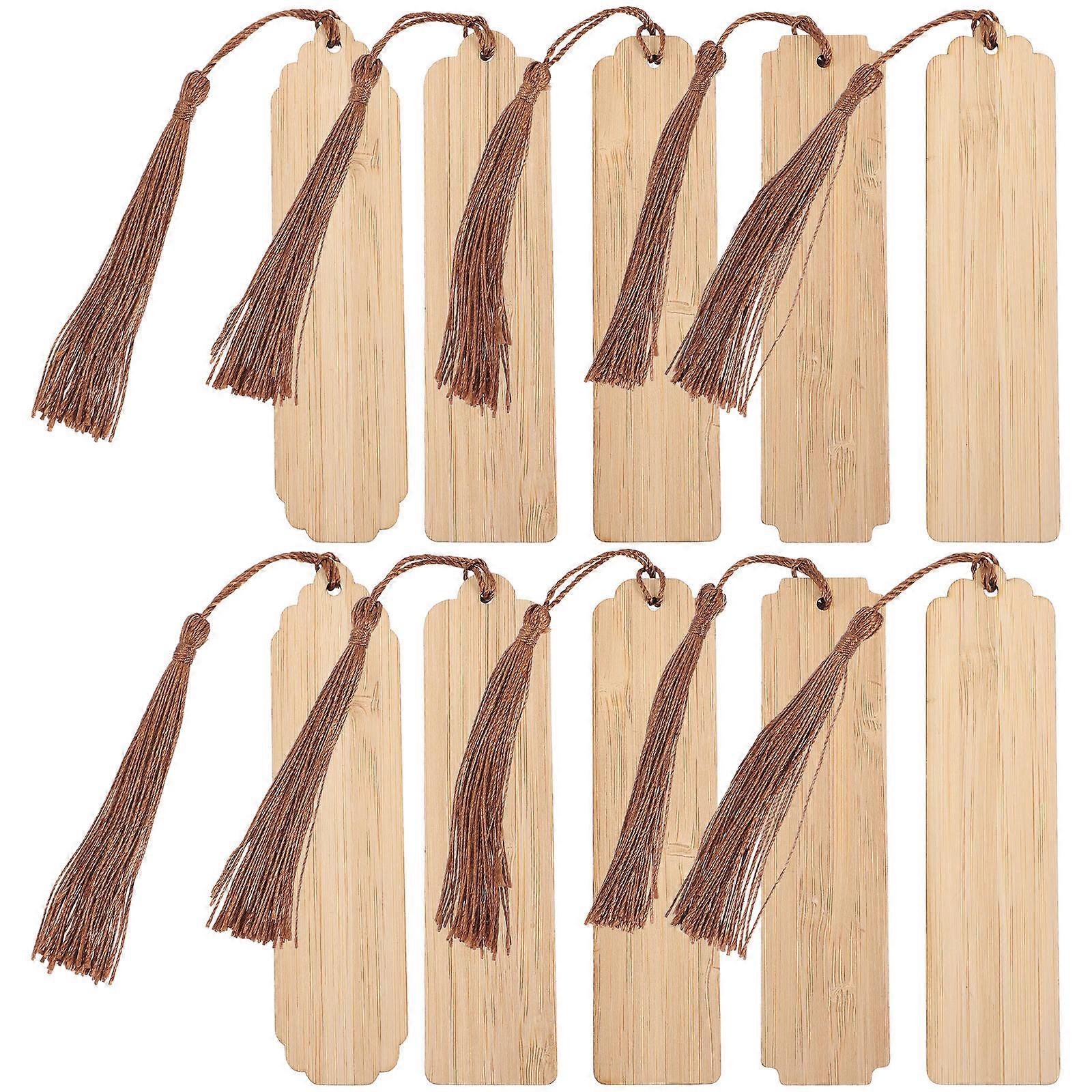 Blank Bookmarks Bamboo Book Marks for Decoration Use 50Sets DIY