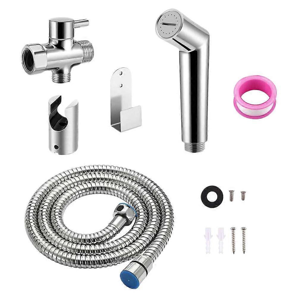 Portable Bidet Sprayer 1 Set Spray Head Kit Ideal For Children Elderly And Disabled Silver ABS Handheld Sprayer