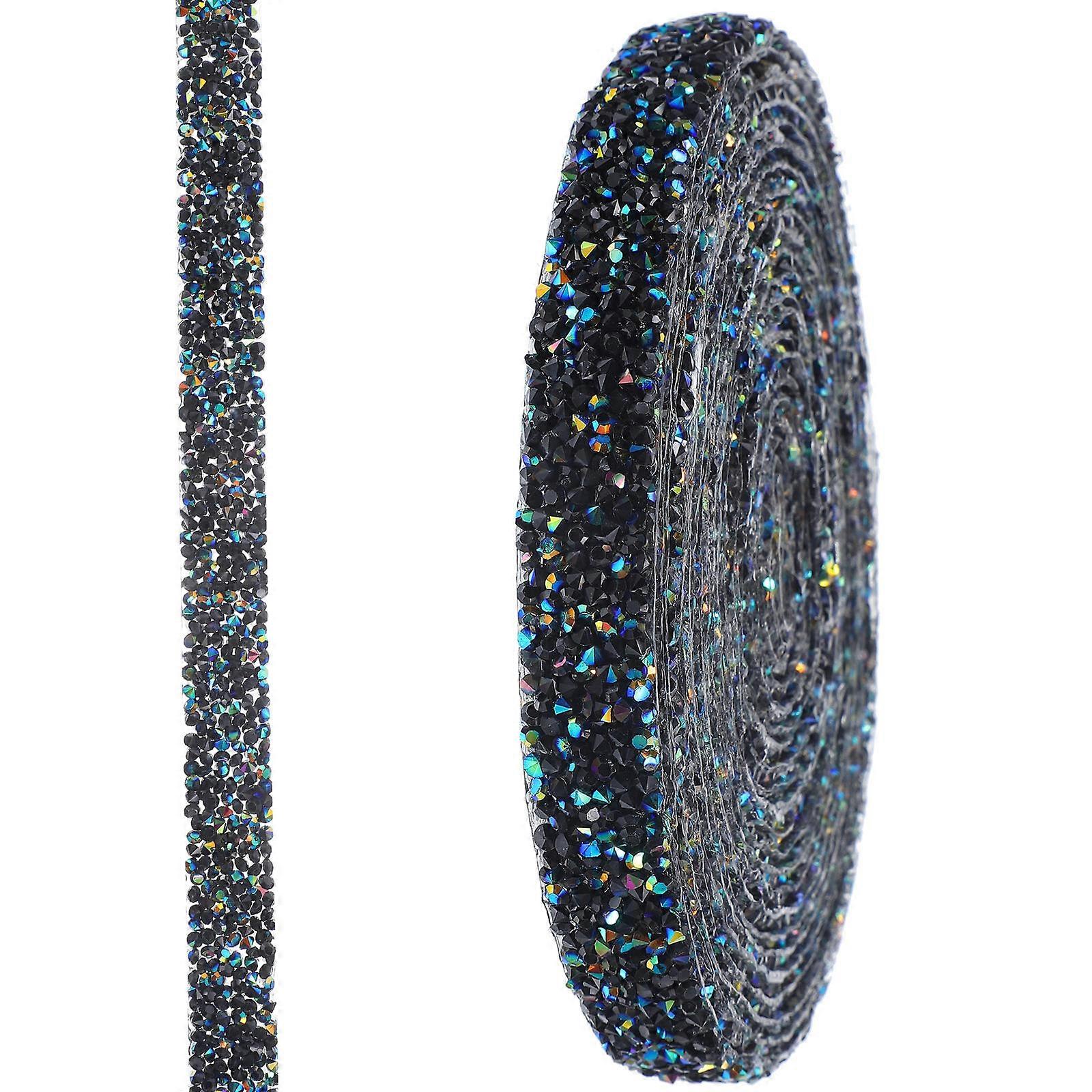 Resin Diamond Rhinestone Ribbon for Party Decoration 1 Roll Black