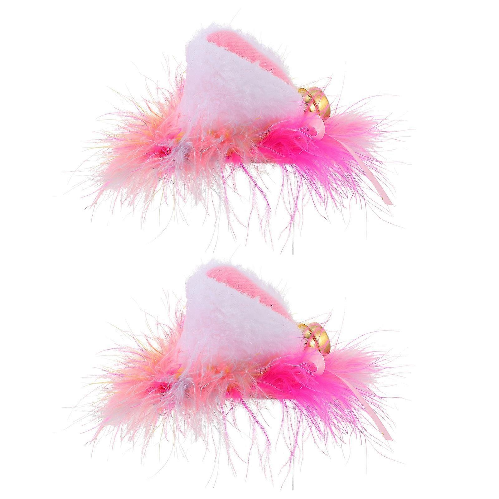 Cat Ears Plush Cat Ear Shape Motorcycle Riding Multi Material Decorative 1 Pair