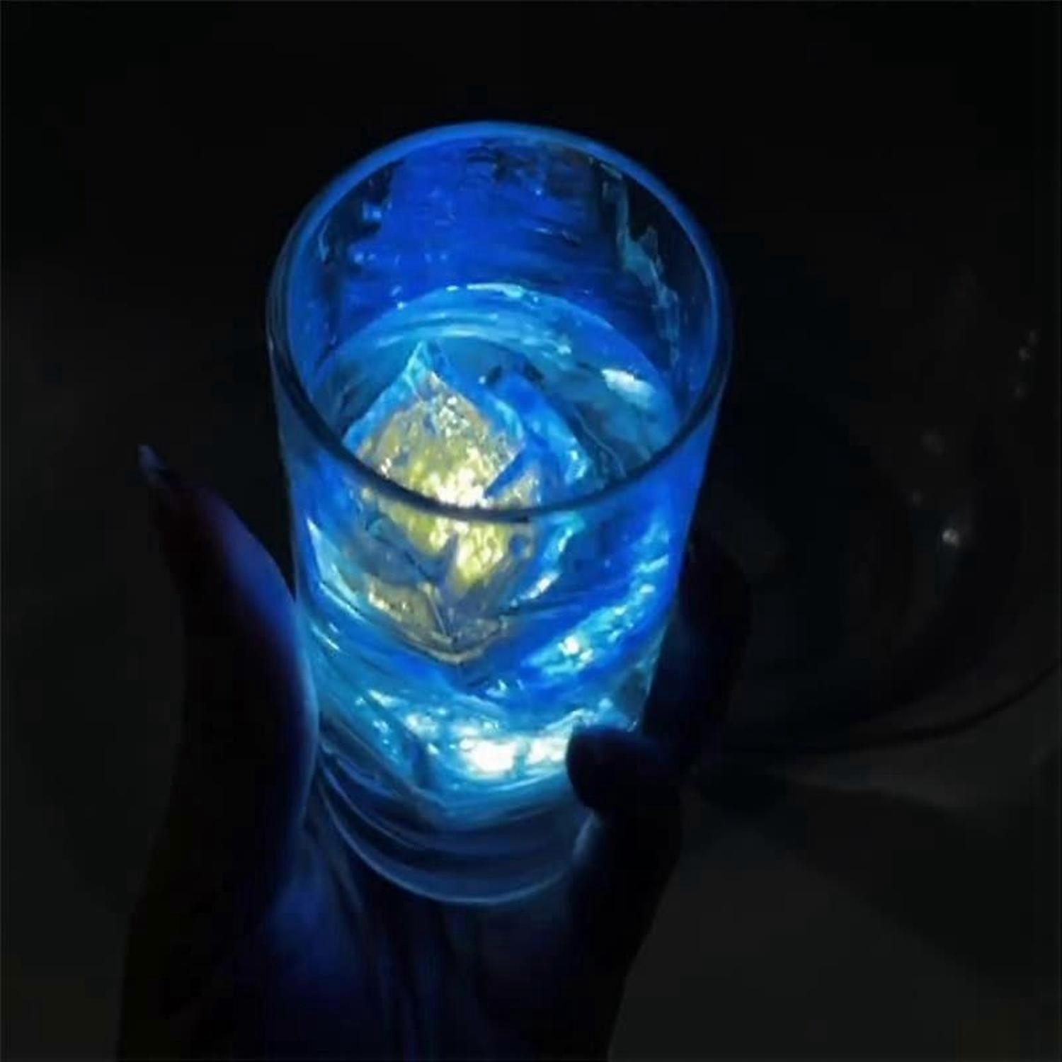 12Pcs Multi Color Flashing Glow in the Dark LED for Drinking Party
