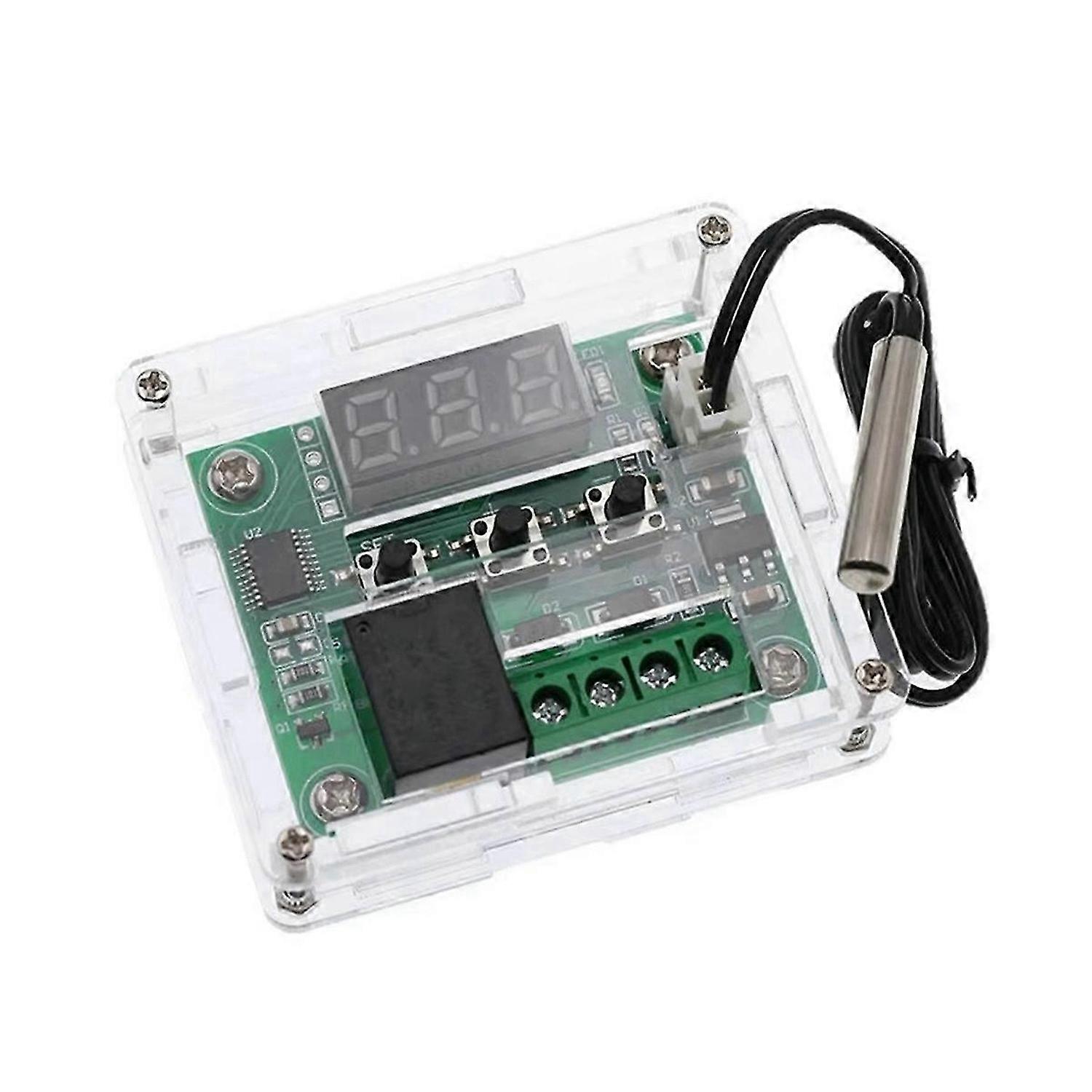 W1209 Digital Thermostat Control Board RED Digital DC 12V, -50 to 100℃, Waterproof Sensor Switch Pla