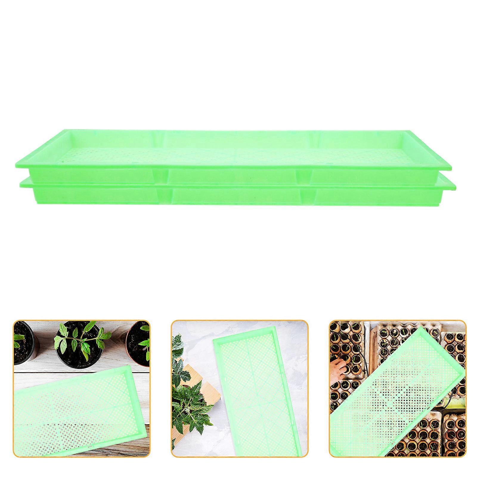 Mesh Nursery Tray Germination Case For Greenhouse Use Plants PP Material 56x24x3cm Plant Propagation 2Pcs