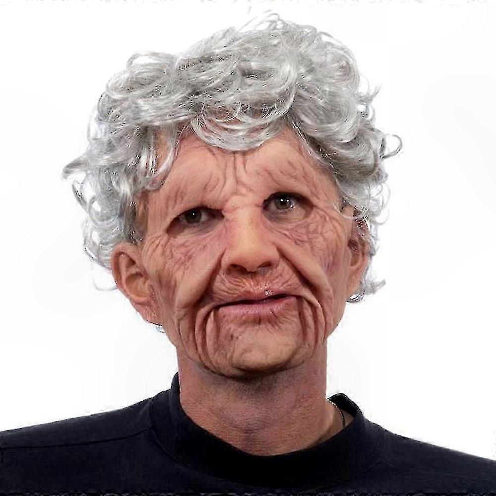 Ultra-Realistic Latex Full Head Covering Mask with Aged Wrinkled Features for Adults, Perfect for Halloween and Costume Events