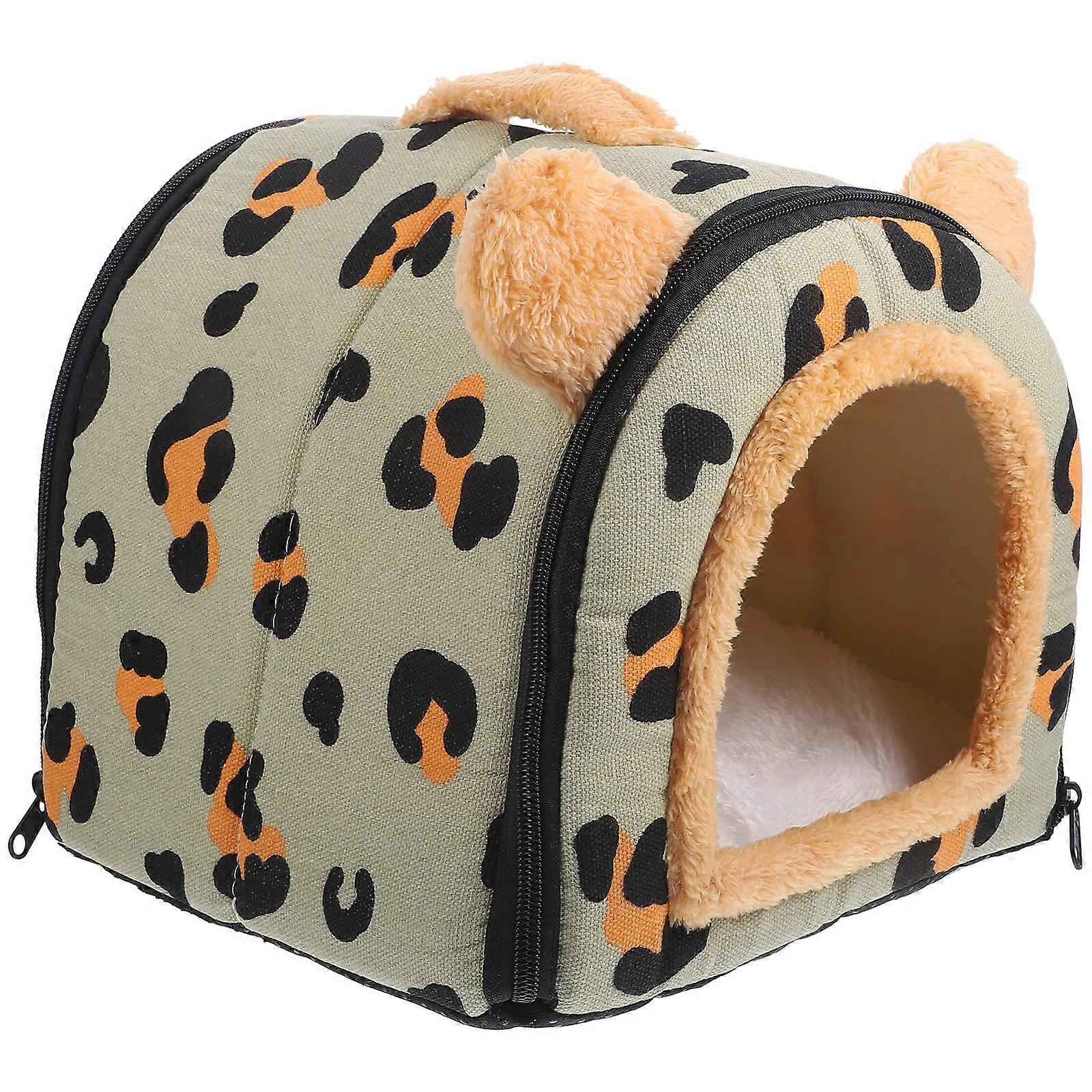 Warm Hamster Hut Fabric Hideout for Rabbits Light Green Material