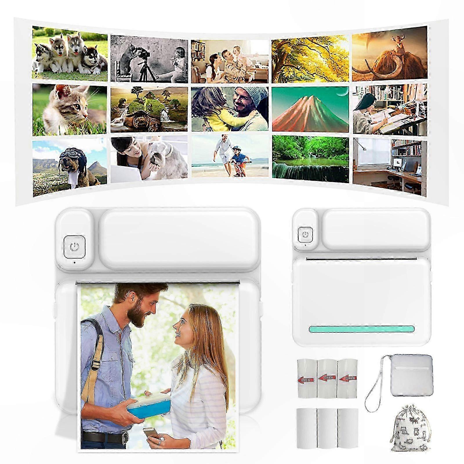 2025 New 57mm Portable Bluetooth Thermal Printer, Wireless Mini POS Receipt Photo Printer for Android iOS Phones