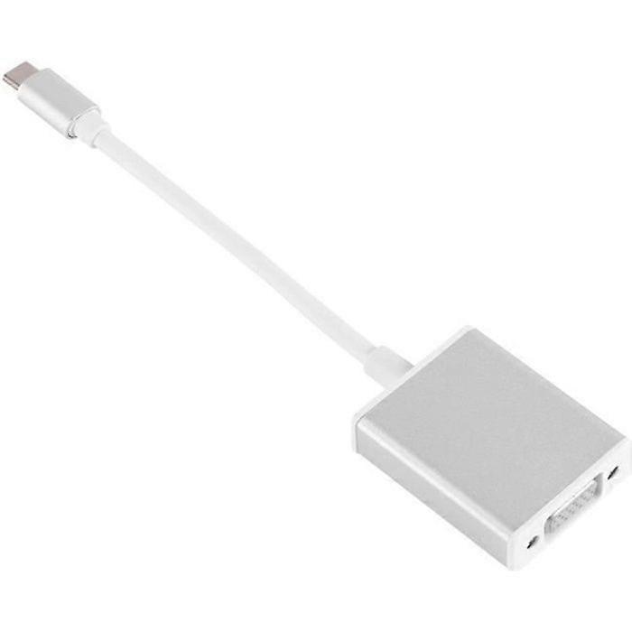 USB 3.1 Type C to VGA Video Adapter Converter Cable Male Connector Silver