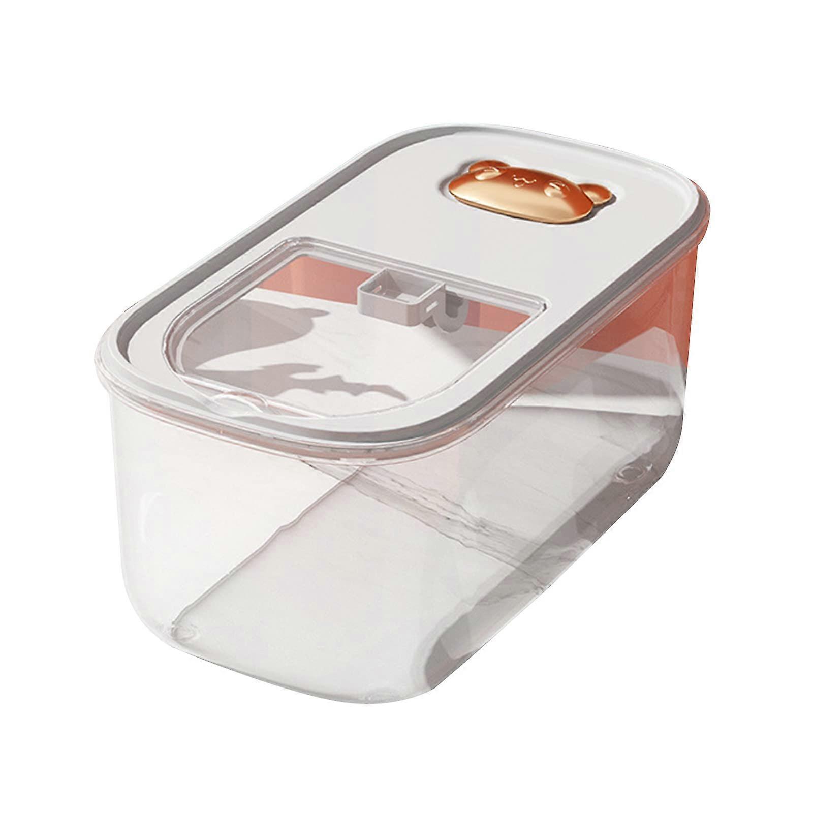 Grain Storage Box With Lid 5L Capacity White Kitchen Grain Container For Dog Food Home Storage