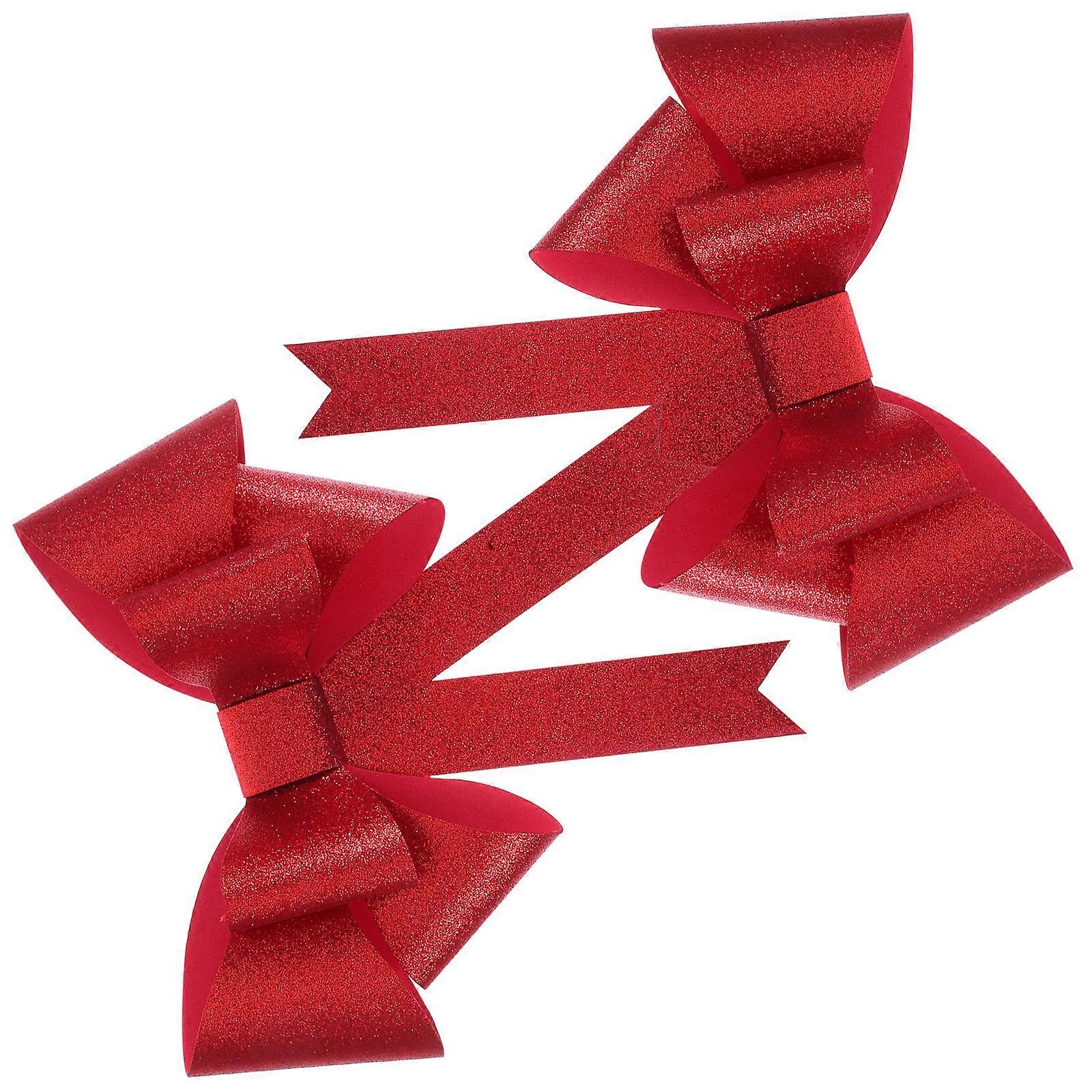 Window Curtain Bow Tiebacks 6Pcs Red Fabric Decorative Rope for Home