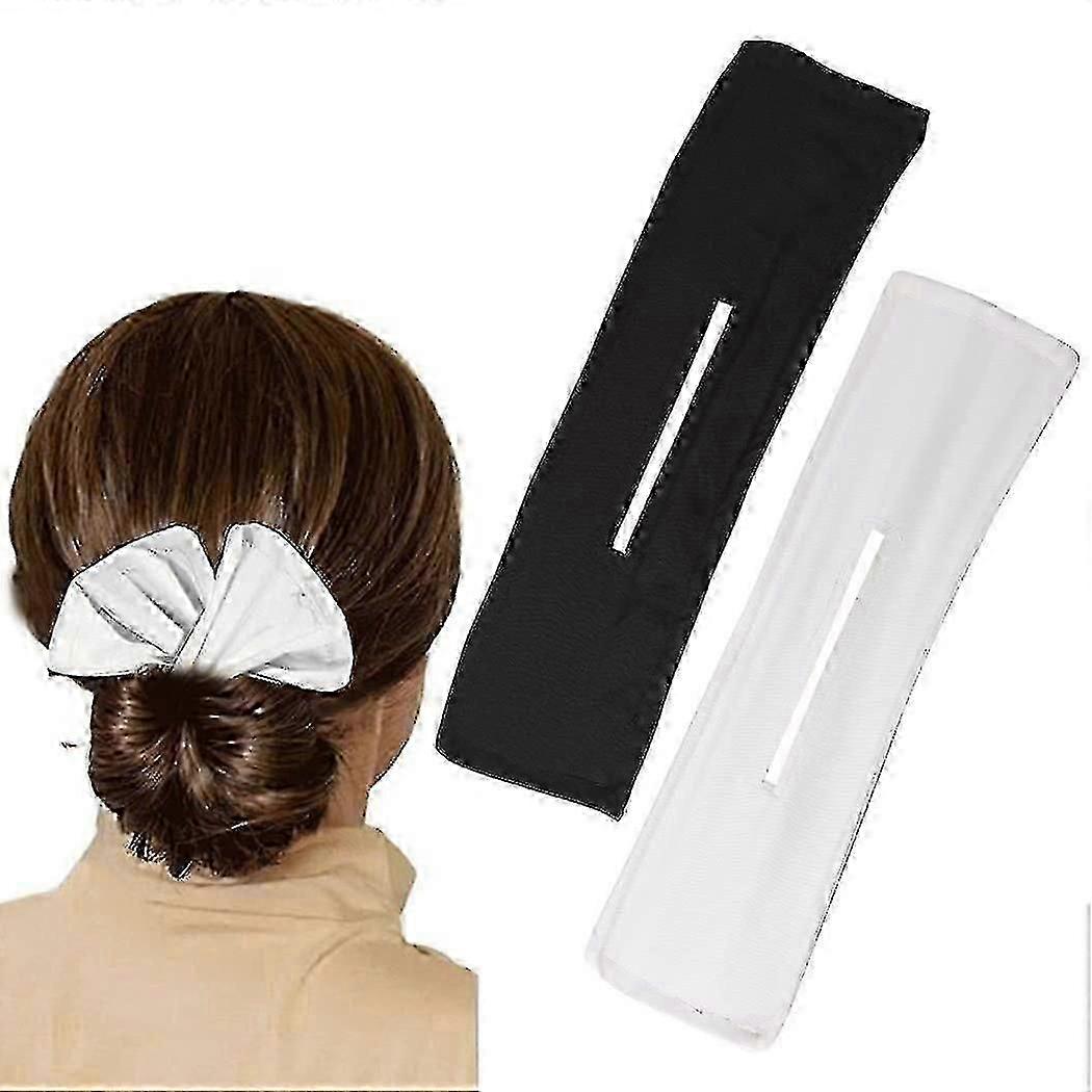 2 أجهزة الكمبيوتر الشخصية حاذق كعكة الشعر الأسود صانع كعكة التاج الإعصار القماش مقطع سحري الفرنسية تويست بون المشكل القوس الشعر باند