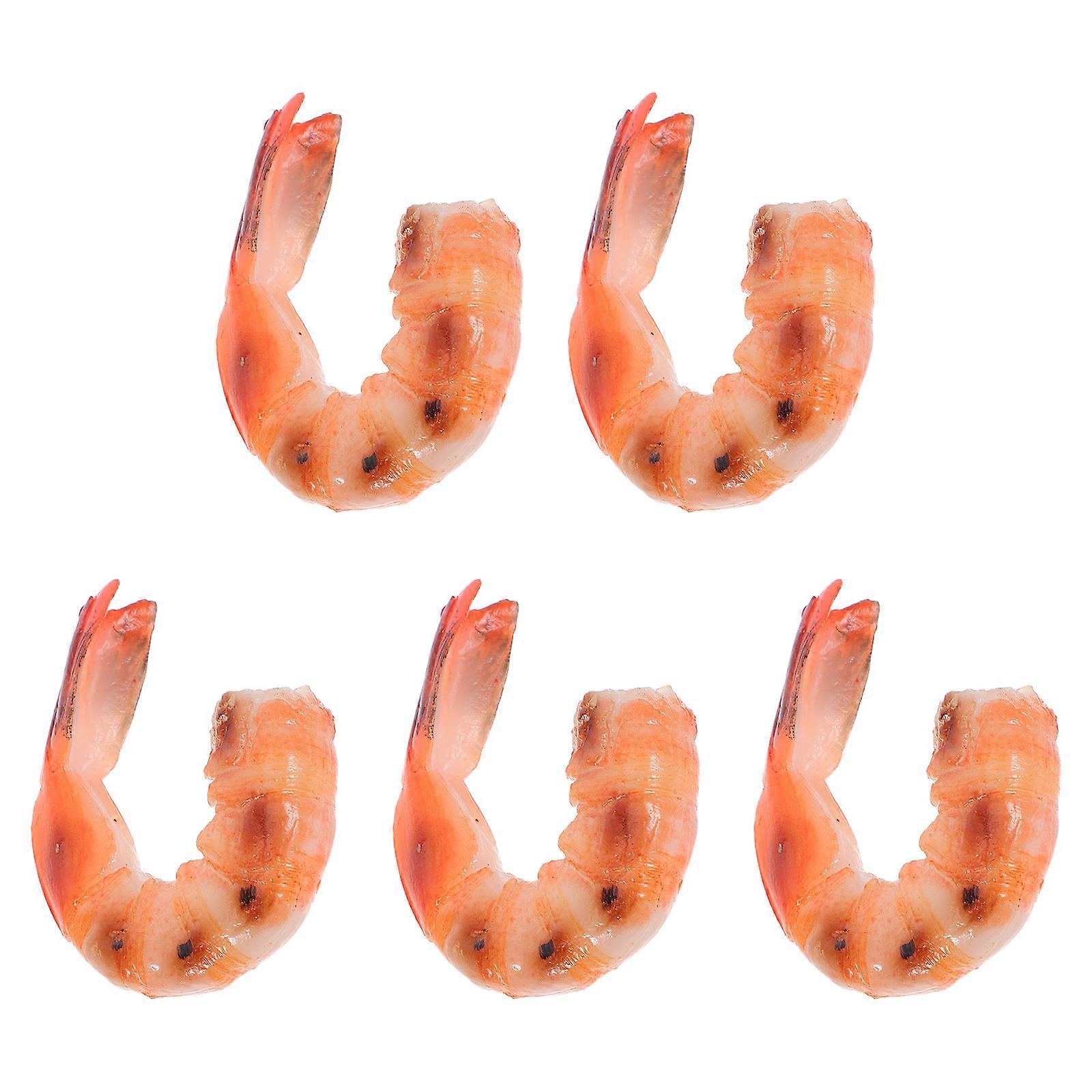 Lifelike Cooked Shrimp for Decor with 25Pcs Artificial Food Display
