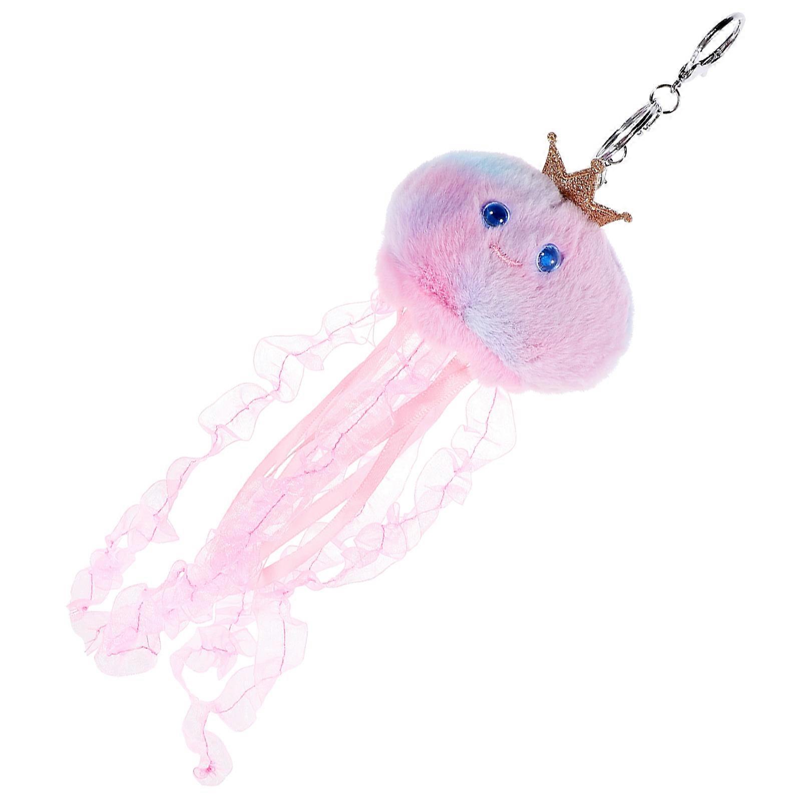 Plush Animal Keychain for Hanging Keys 5Pcs Pink Cartoon Design