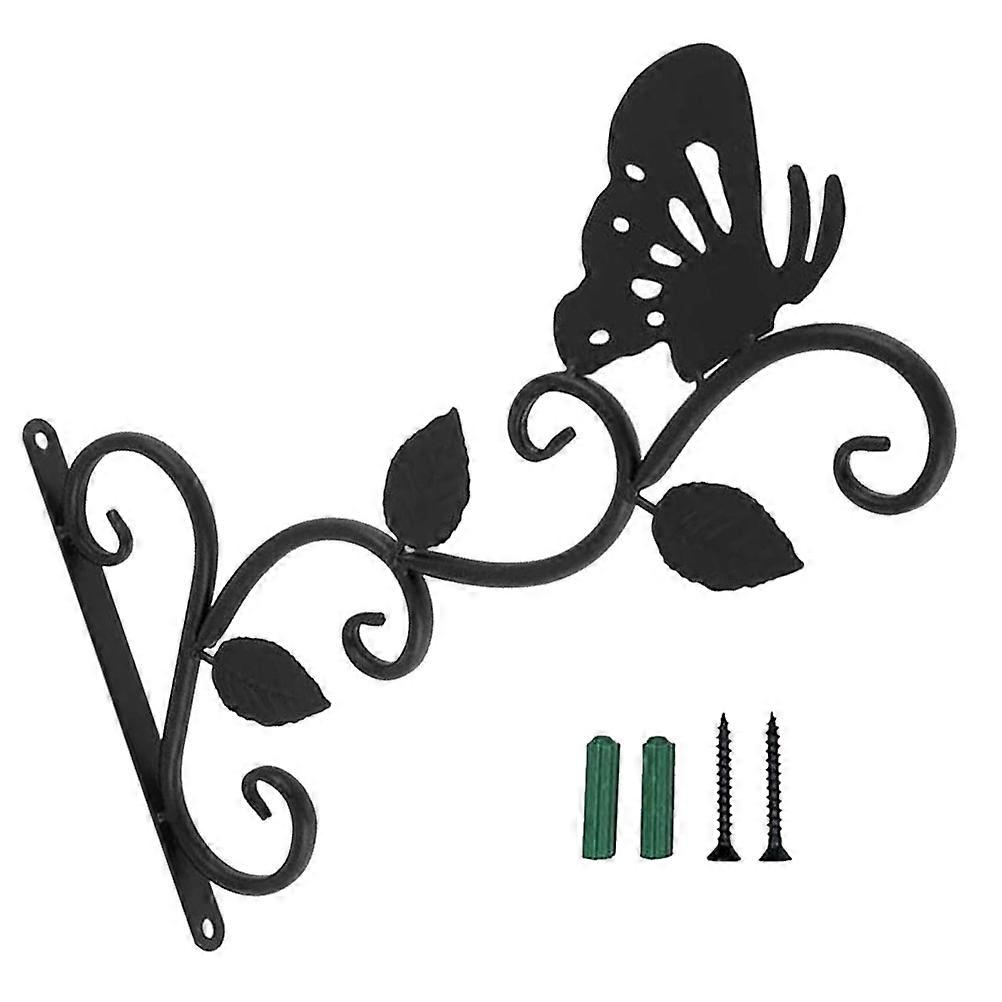 Plant Wall Hook Iron Bracket for Hanging 4Sets Black Durable and Strong