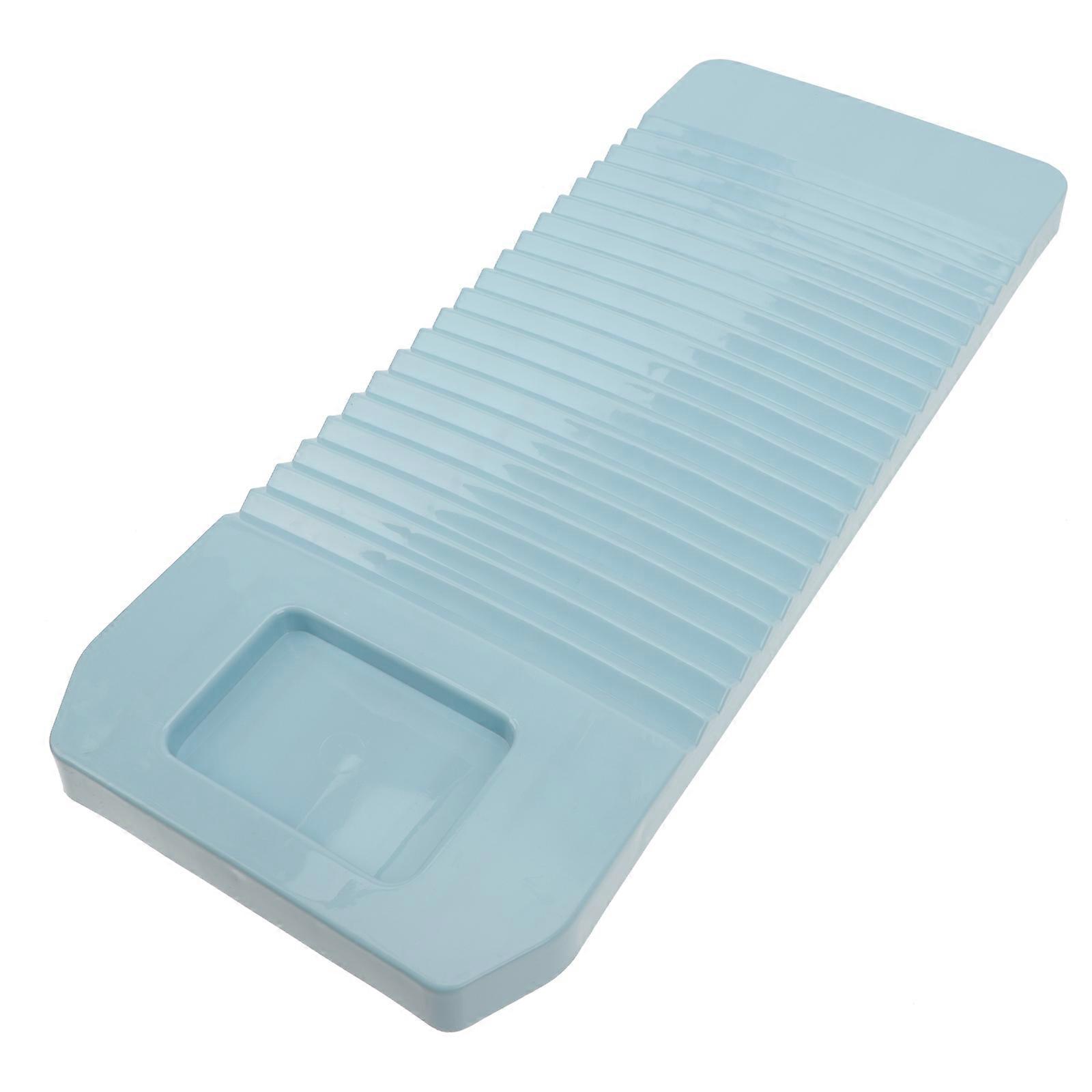 Washing Board Plastic Rectangle Washboard for Adults Home Use Sky Blue Color with Hand Washing Function 1Set