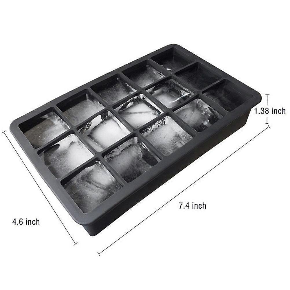 Black Silicone Ice Cube Trays Molds Baking Tray Freezing Juice 2Pack