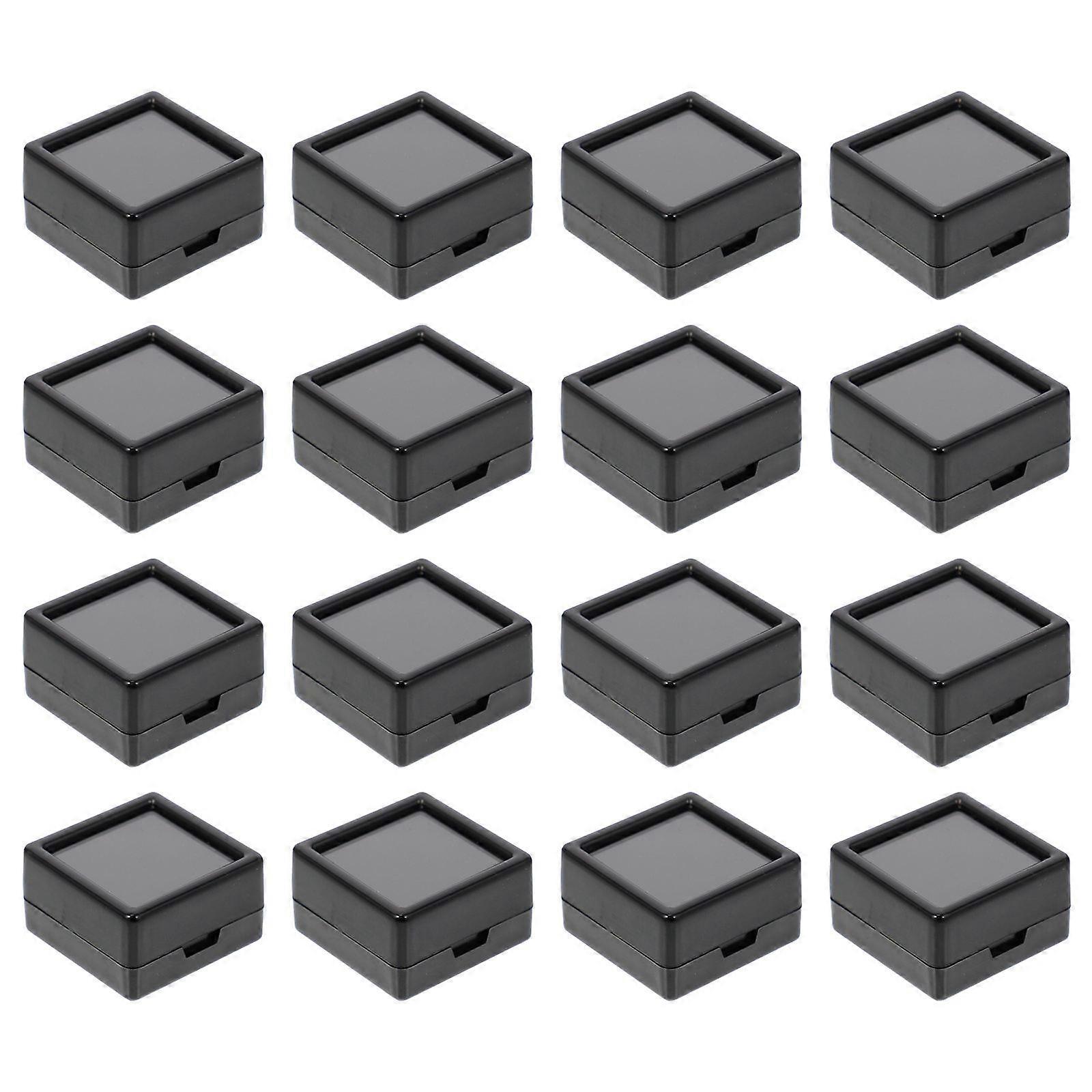 Gemstone Display Box Jewelry Case for Storage Use 24Pcs with Clear Lid