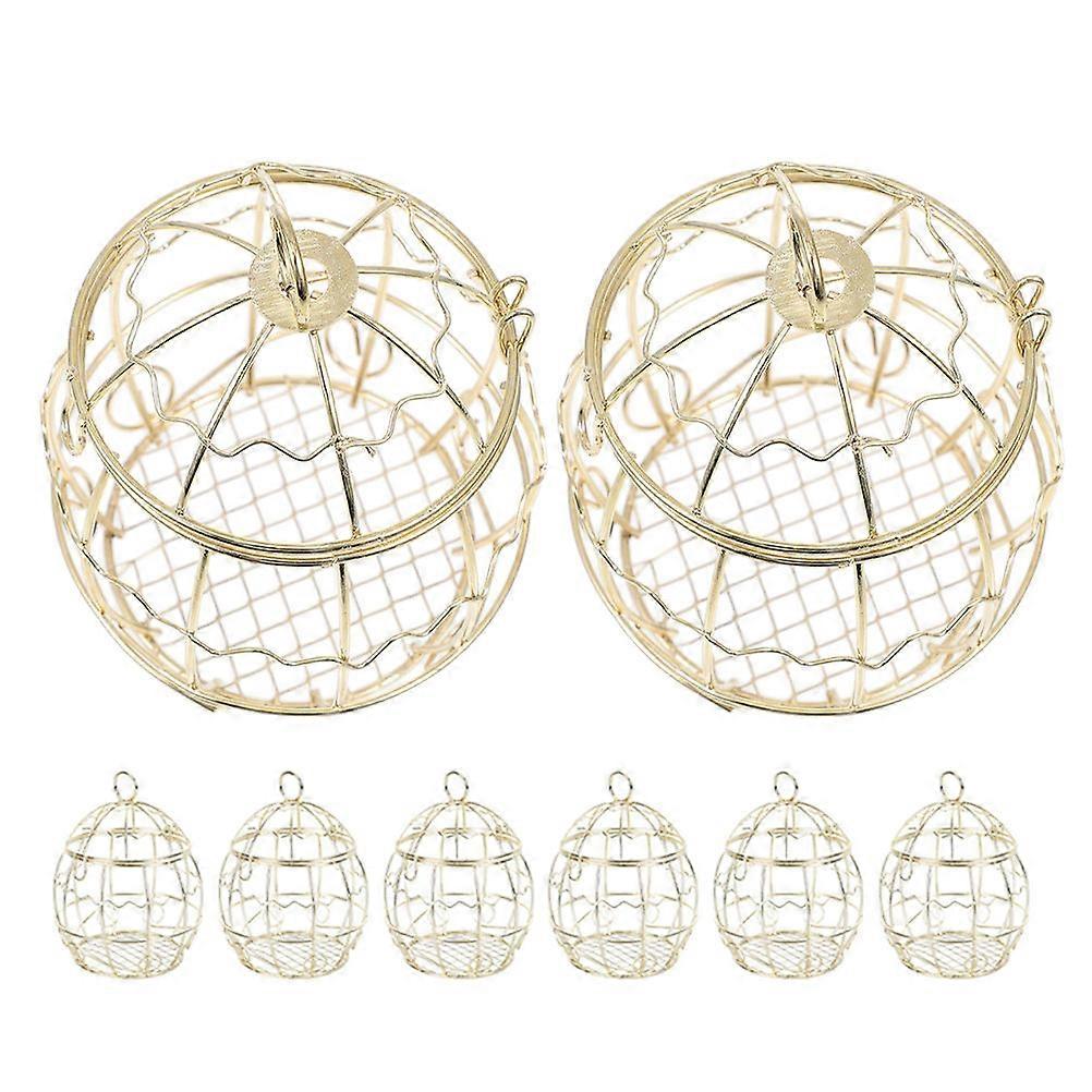 Golden Hollow Candy Box Birdcage Iron Storage Container 40Pcs