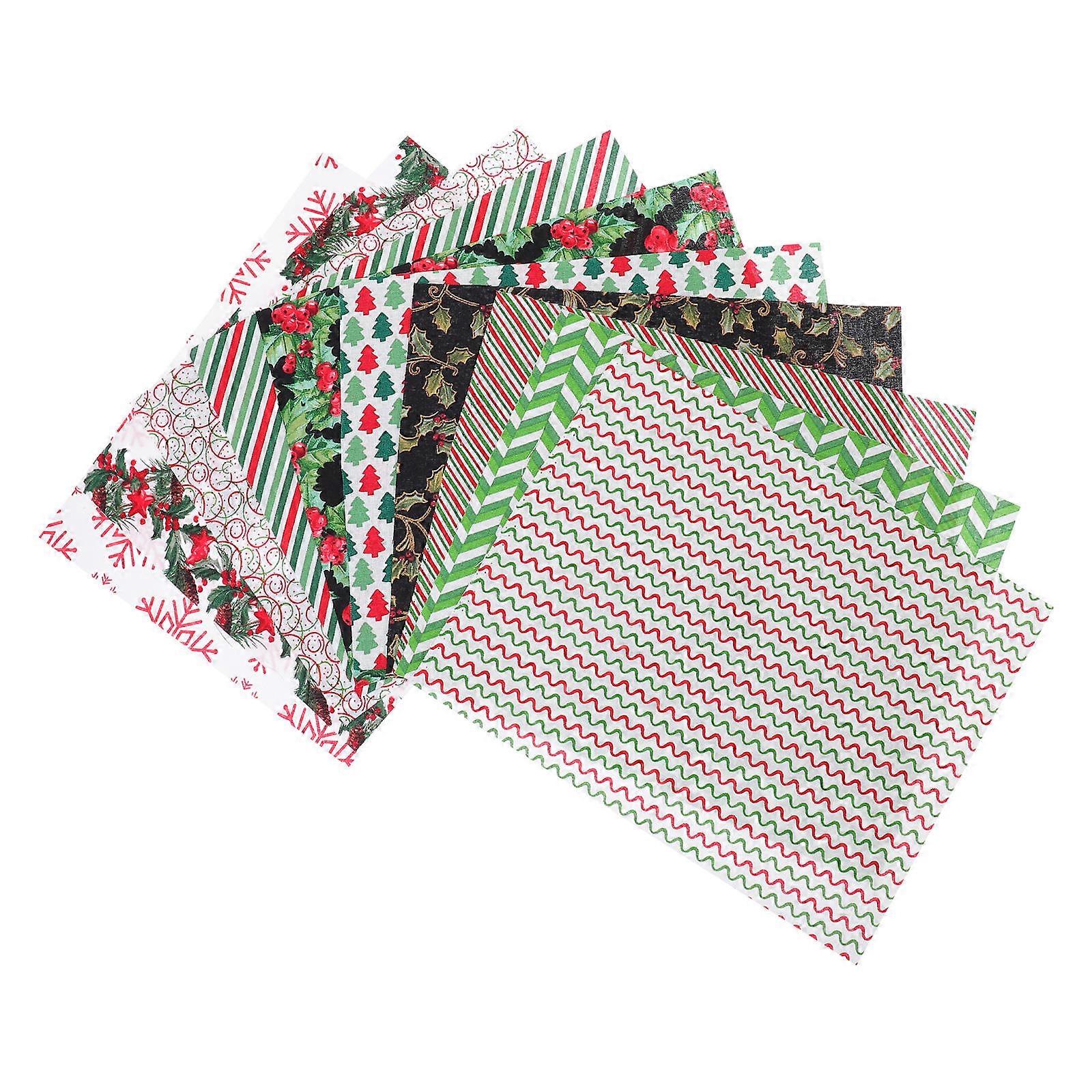 Christmas Decor Cloth Sheet for DIY Projects 30Pcs Assorted Patterns