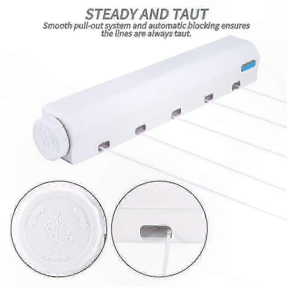 Retractable Clothesline Drying Rack with Spring Mechanism for Easy Use