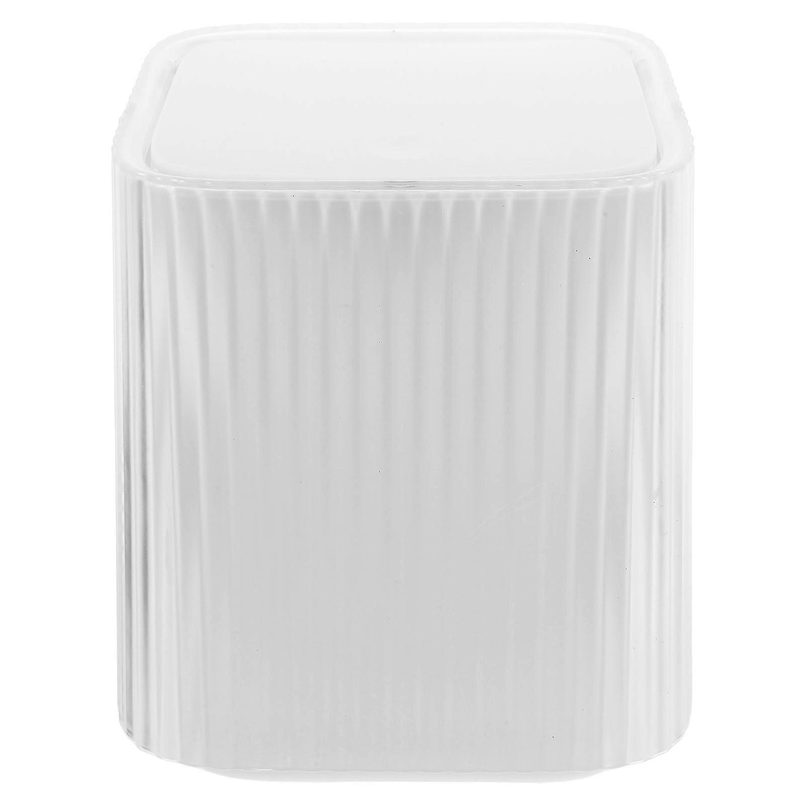 White Mini Desktop Trash Can for Bedroom with Push Lid 3Pcs