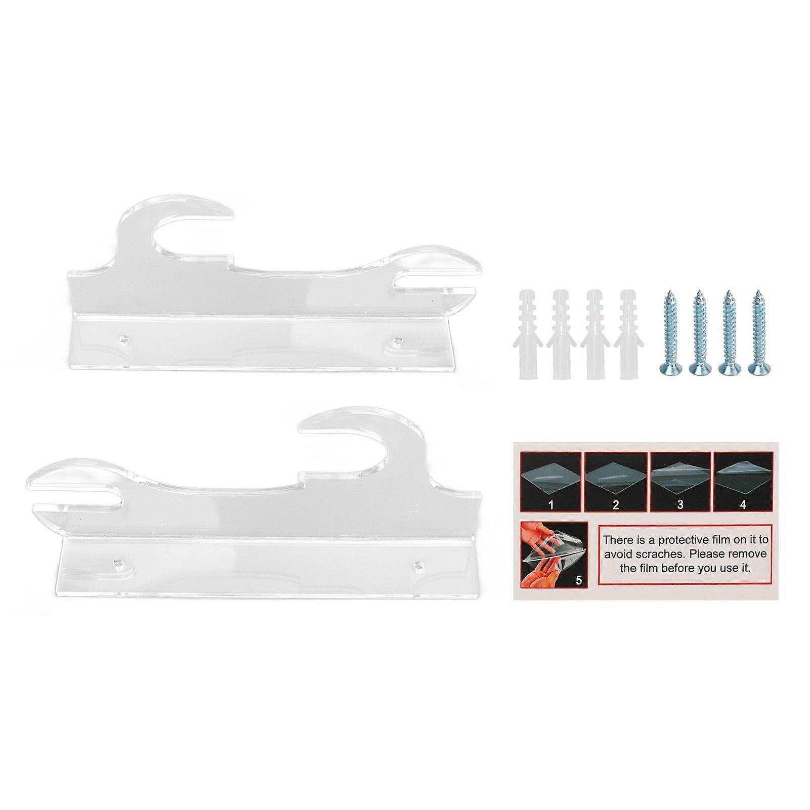 2 Pcs Samurai Knife Holder Wall Mounted Samurai Sword Holder Sword Wall Display Rack Transparent