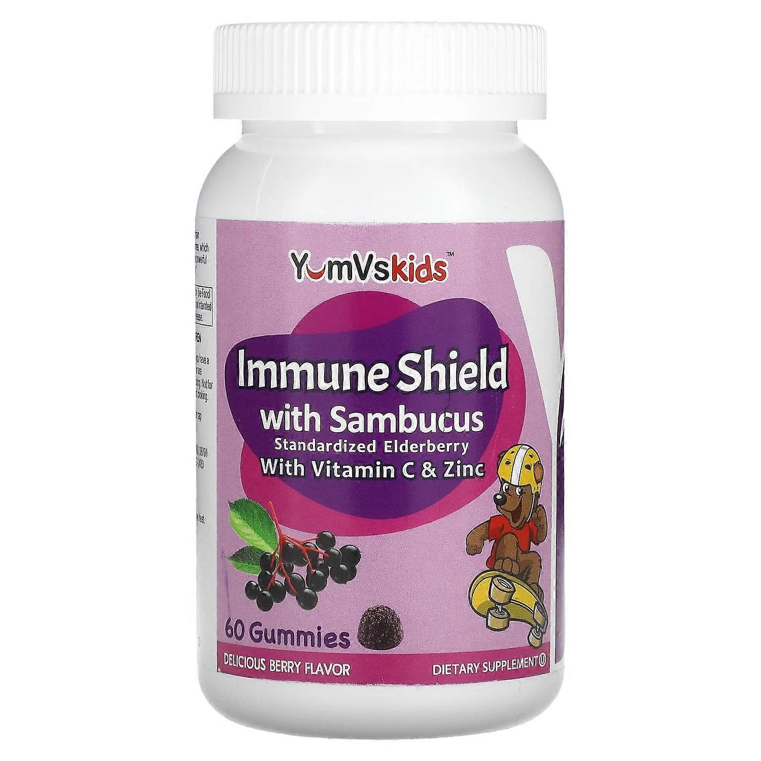 Yum-Vs, Immune Shield with Sambucus, Berry, 60 Gummies