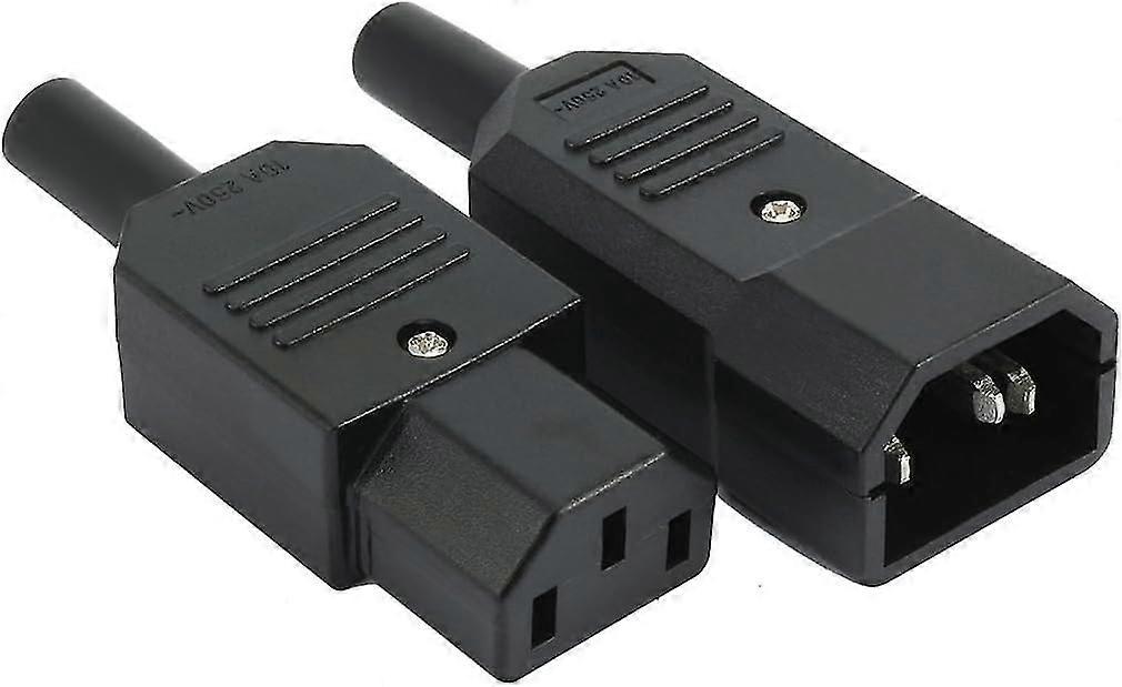 1pair Ac250v 10a Iec C14 Male C13 Female, 3 Pins Terminals Inline Adaer Plug Power Socket Connectors