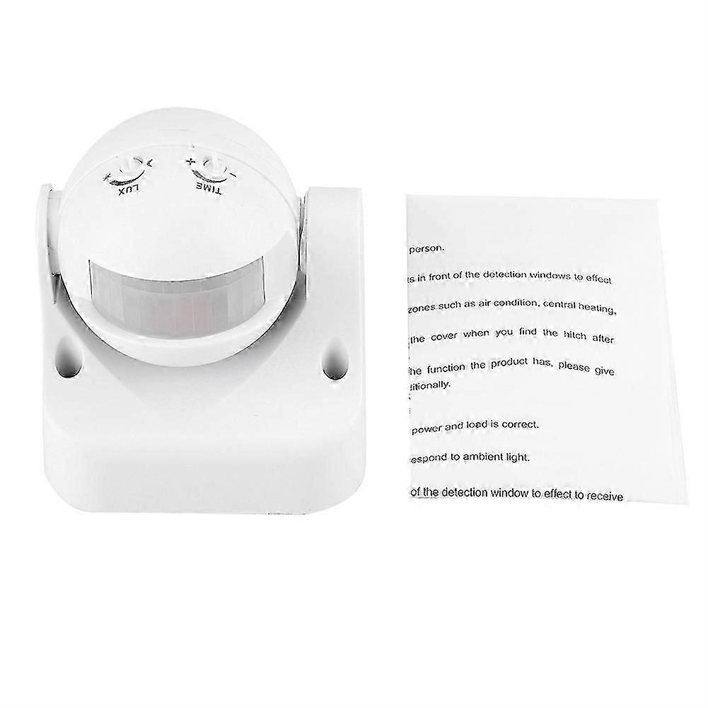 Infrared Motion Sensor Switch Adjustable Angle AC110-240V Energy-Saving Easy Installation Durable Plastic Housing Wide Detection Rang
