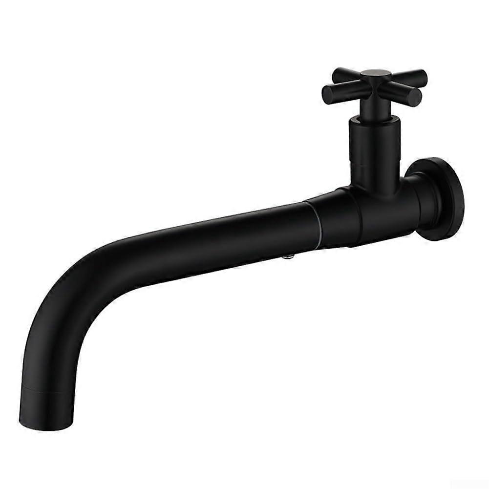 Single Handle Wall Mount Faucet Black For Bathrooms And Outdoor Use With Efficient Water Control