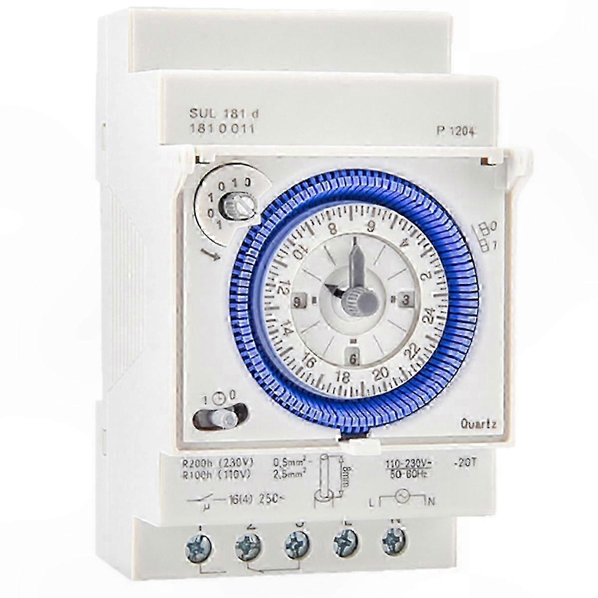 24-Hour Mechanical Timer Relay CNC SUL181d AC110-230V Industrial Time Control Track Installation SZRH A-W
