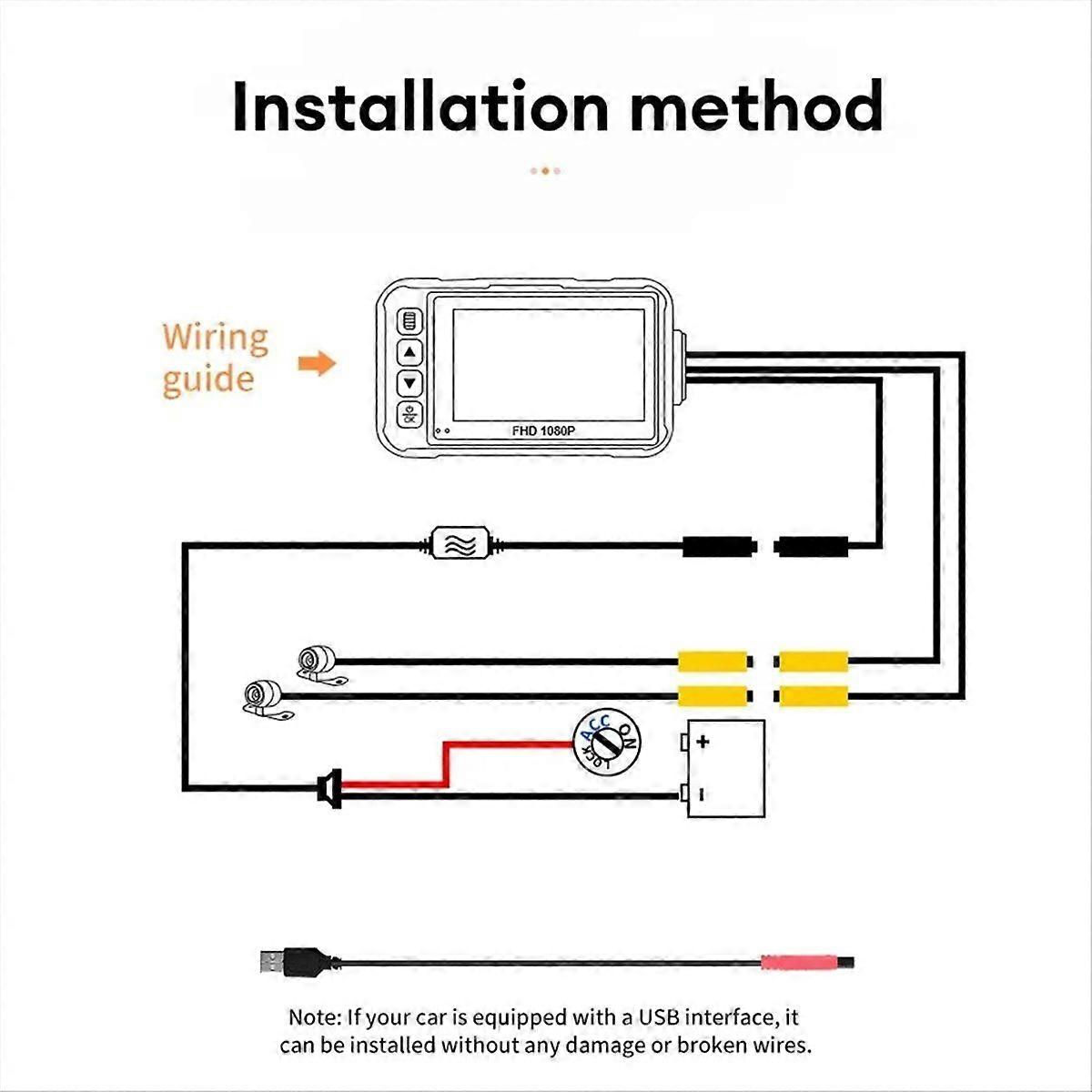 1080P 防水バイクカメラ DVR バイクダッシュカム 3.0インチ フロントリアカメラ ビデオバイクレコーダー