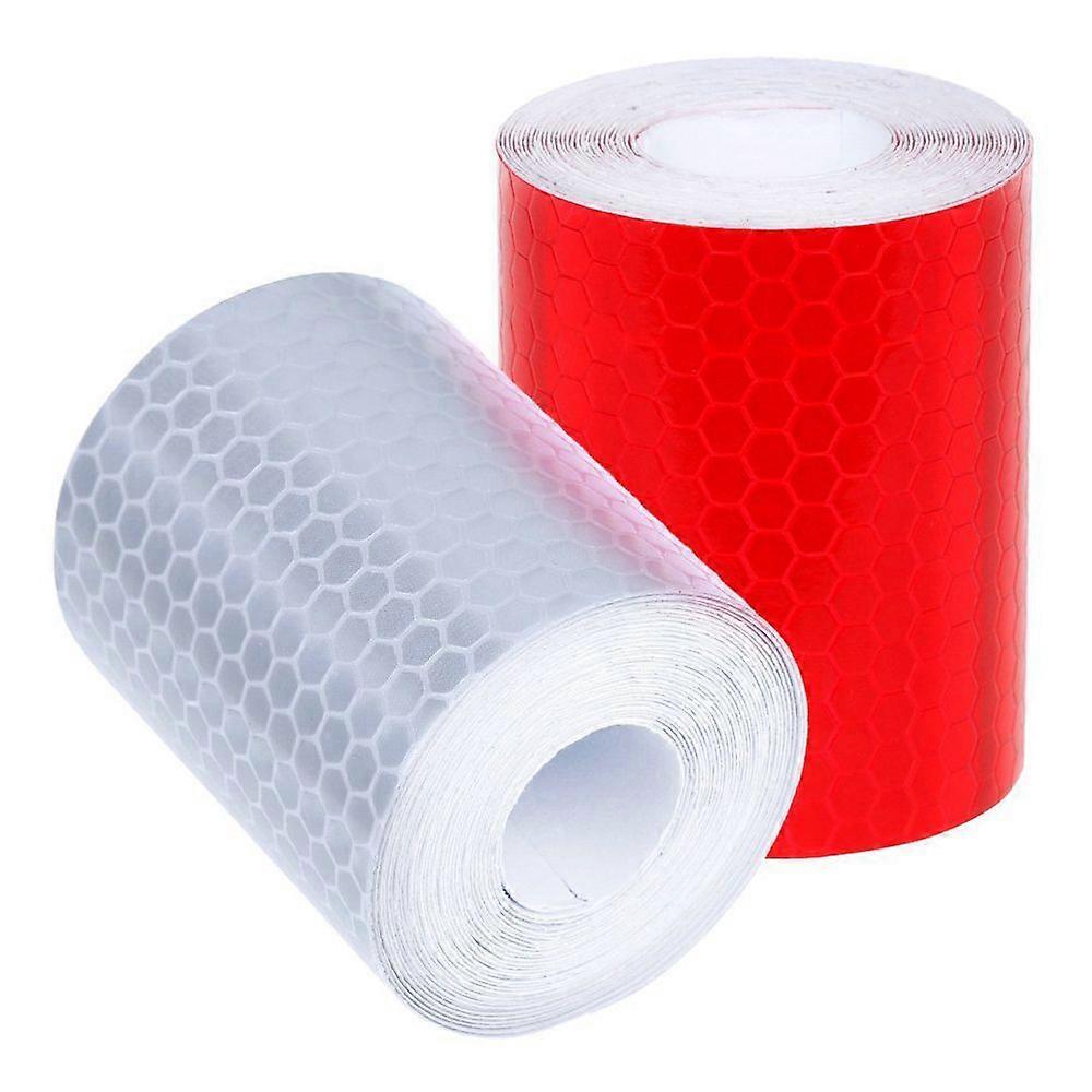 2 pcs 50mm  3 meter Reflector Tape Security Marking Tape White & Red