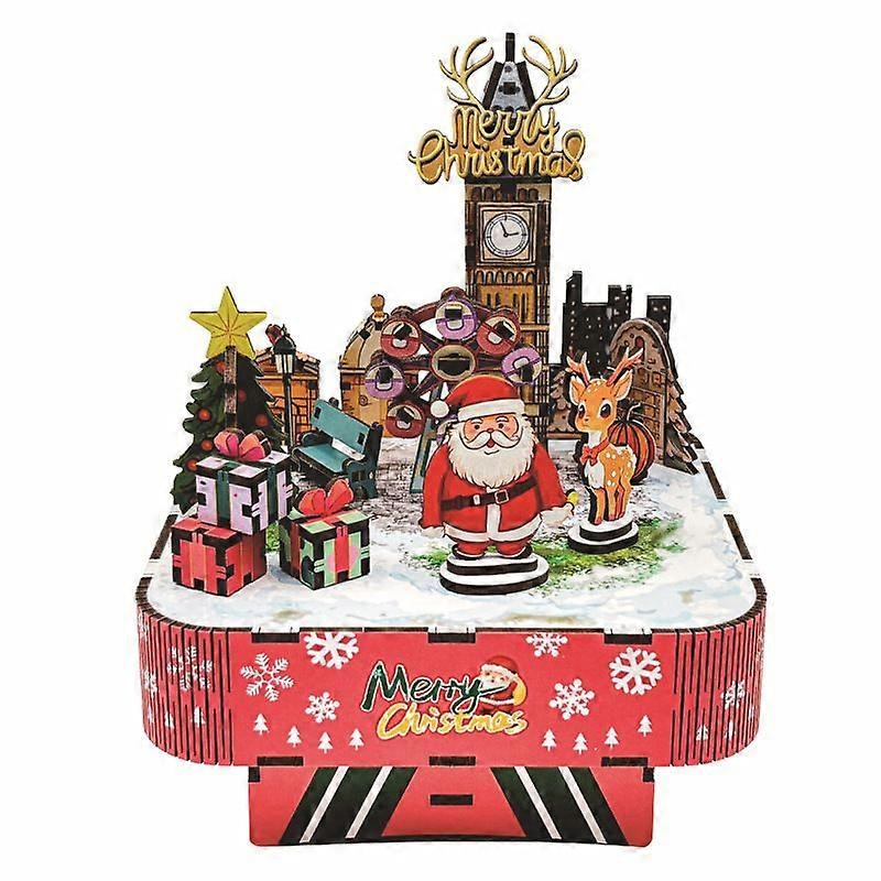 Christmas Dynamic Music Box 3D Puzzle DIY Creative Musical Box