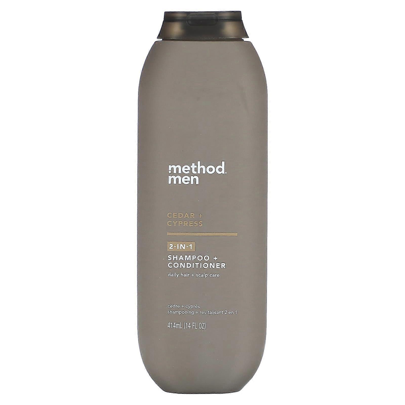 Men, 2-In-1 Shampoo + Conditioner, Cedar + Cypress, 14 fl oz (414 ml)