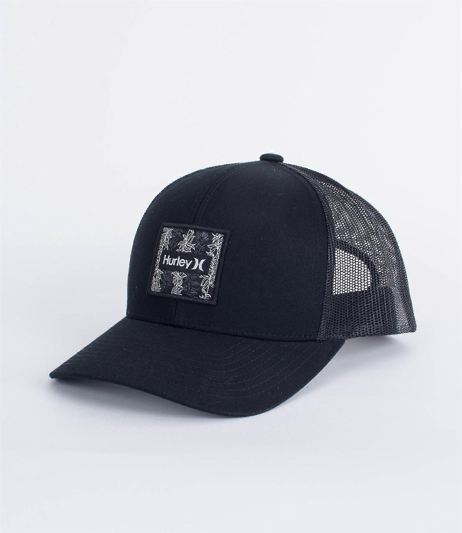 Hurley Seacliff Trucker Snapback Curve Peak Black Cap