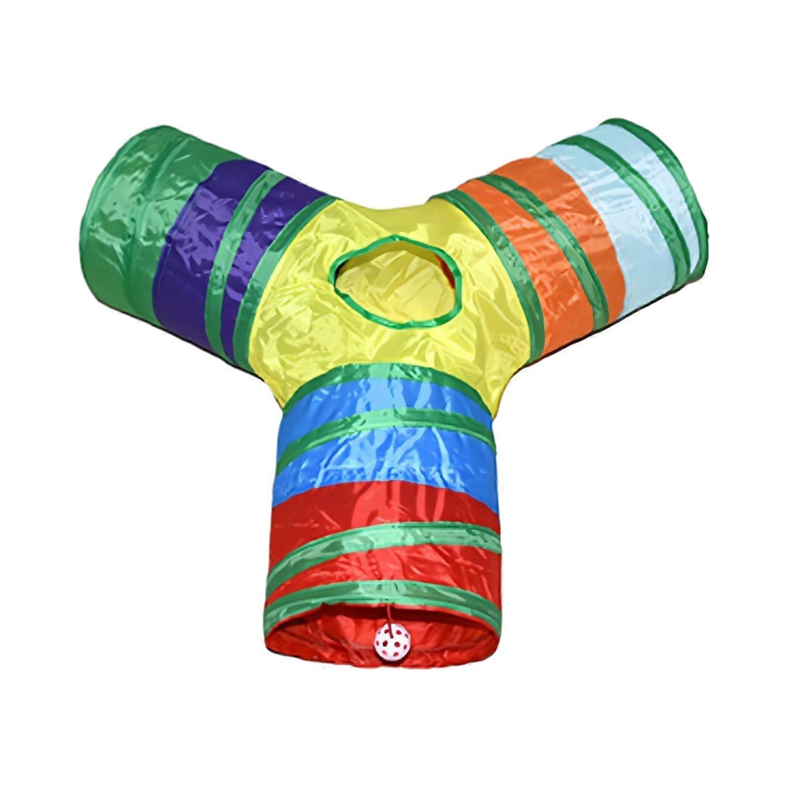Cat Tunnel Toy 3Way Indoor Labyrinth Kitten Tunnel Tube for Enrichment and Movement Indoor Outdoor Use, Home and Garden