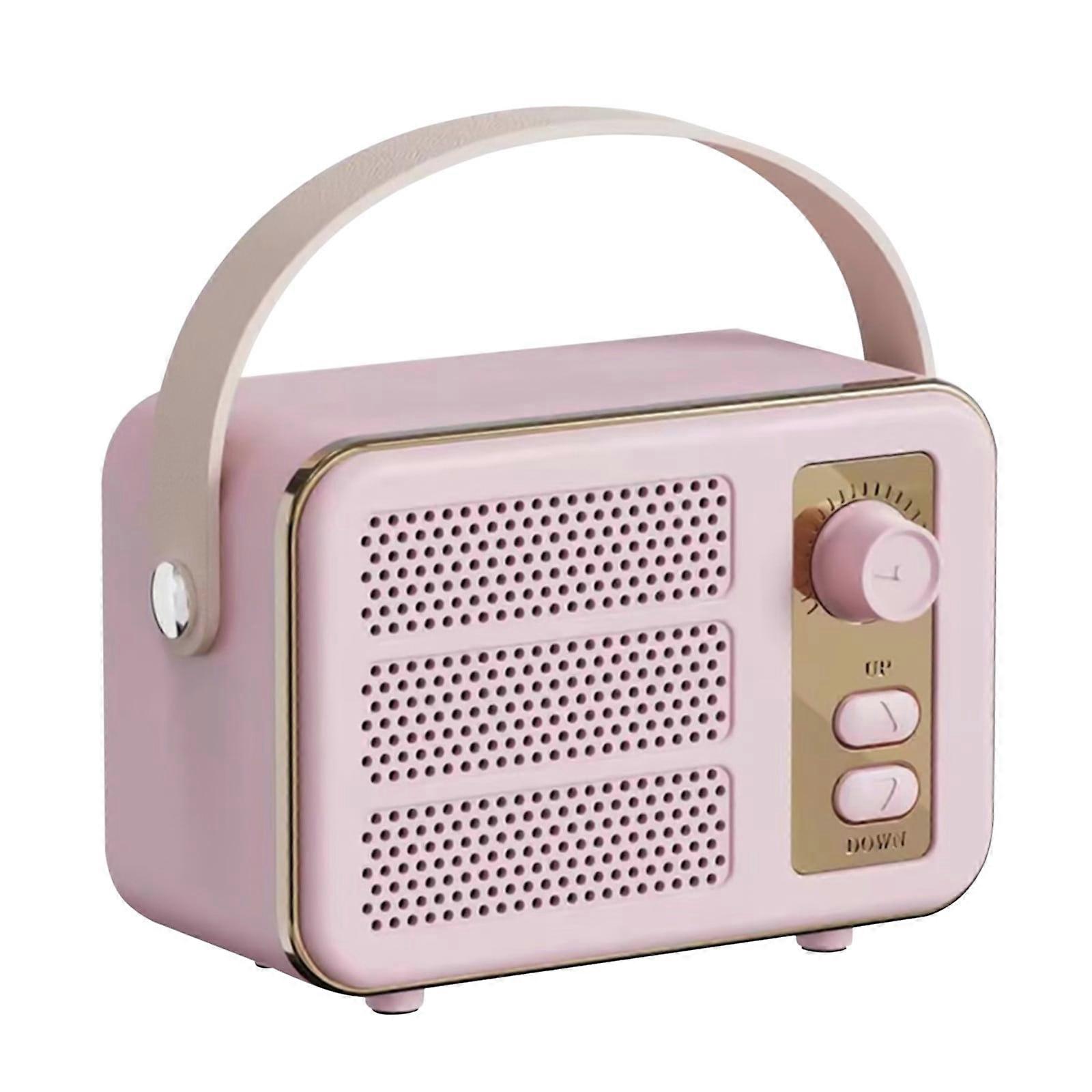 PAVEOS Retro Wireless Bluetooth Speaker, Mini Portable Speaker with Bluetooth/TF/AUX, compatible with headphones, Pink