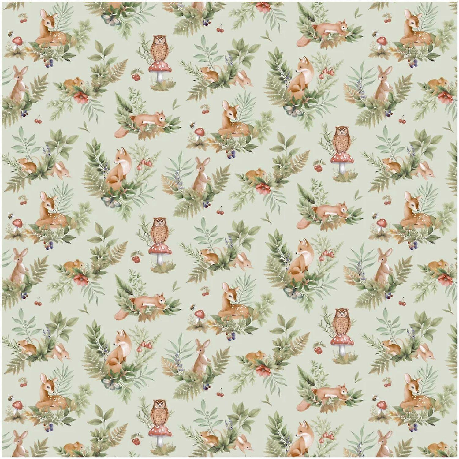 Holden Decor Forest Friends Sage Wallpaper