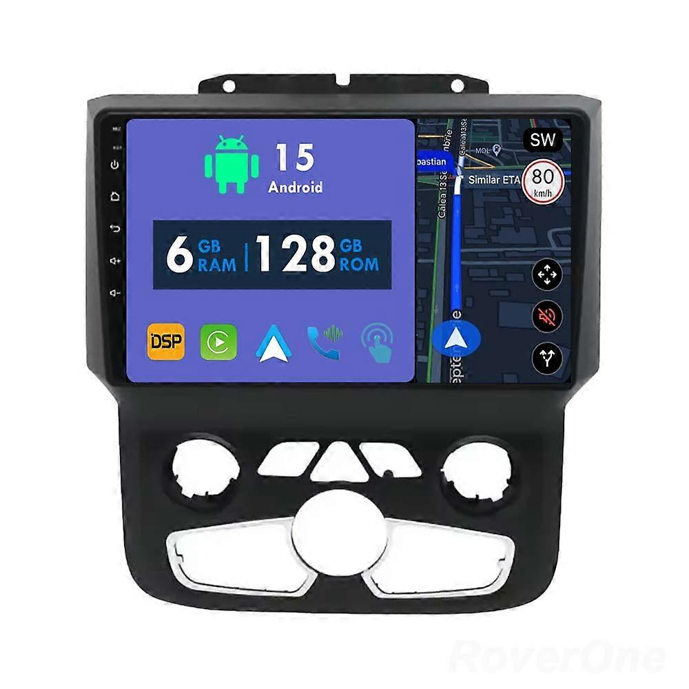 Car Radio 6G+128G CarPlay GPS Navigation Head Unit for Dodge Ram 1500 2500 3500 2013 - 2019 AT Android Auto Bluetooth Stereo Touch Screen