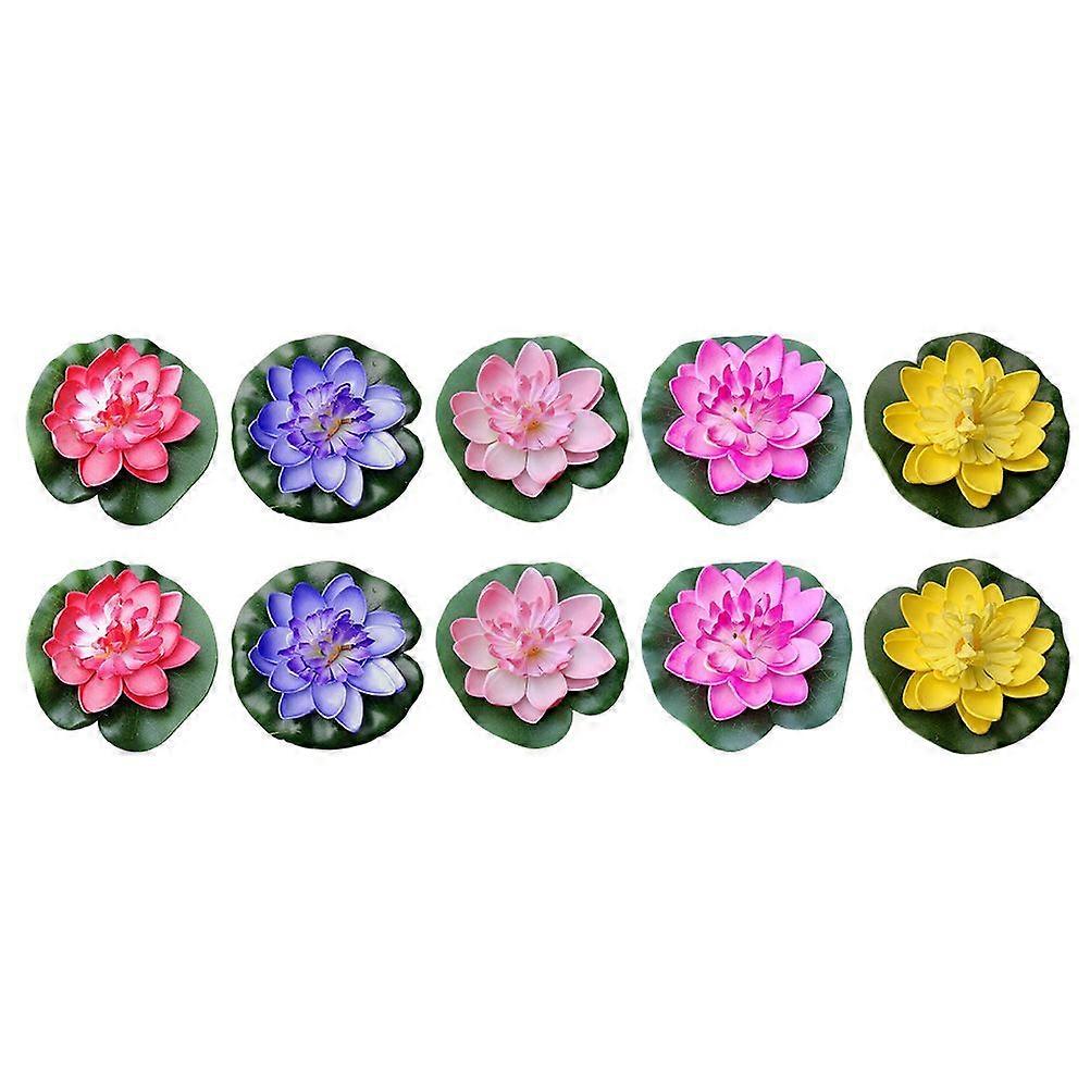 10pcs Artificial Floating Water Lily Simulation EVA Lotus Pond Decoration