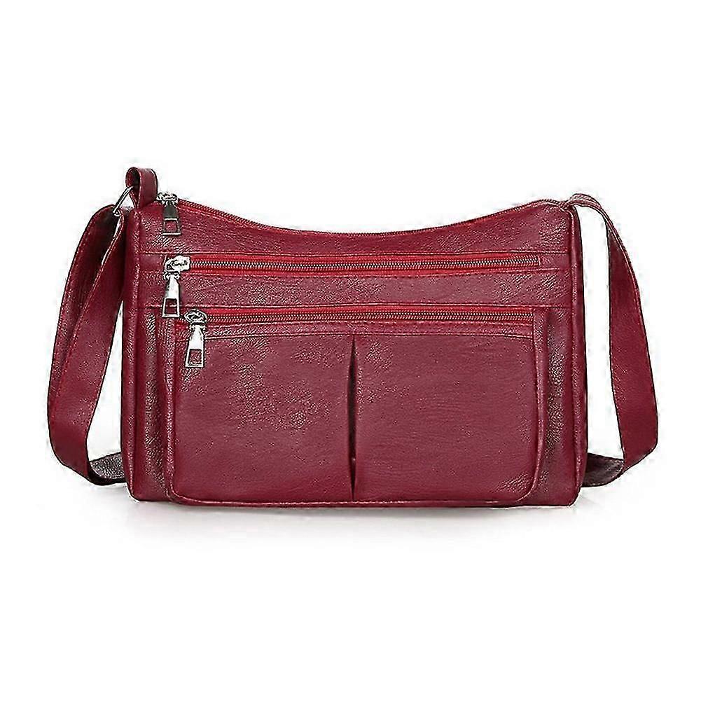 Nova bolsa de couro macio multicamadas bolsa de ombro versátil de moda